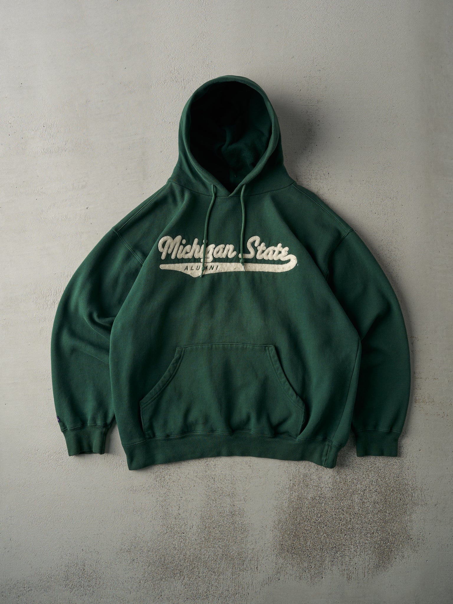 Vintage 90s Forest Green Michigan State Hoodie (L)