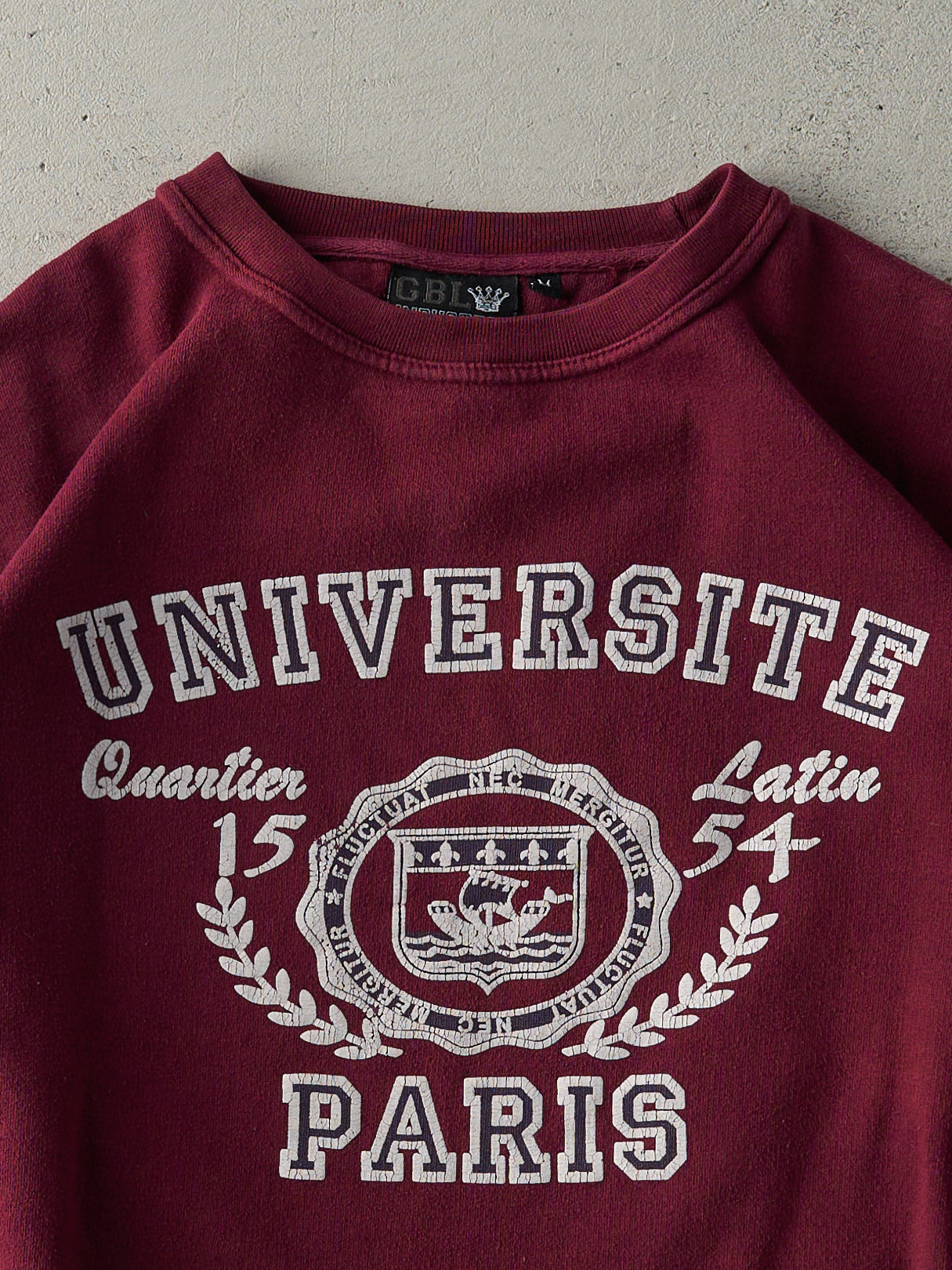 Vintage 90s Burgundy University of Paris Crewneck (M)