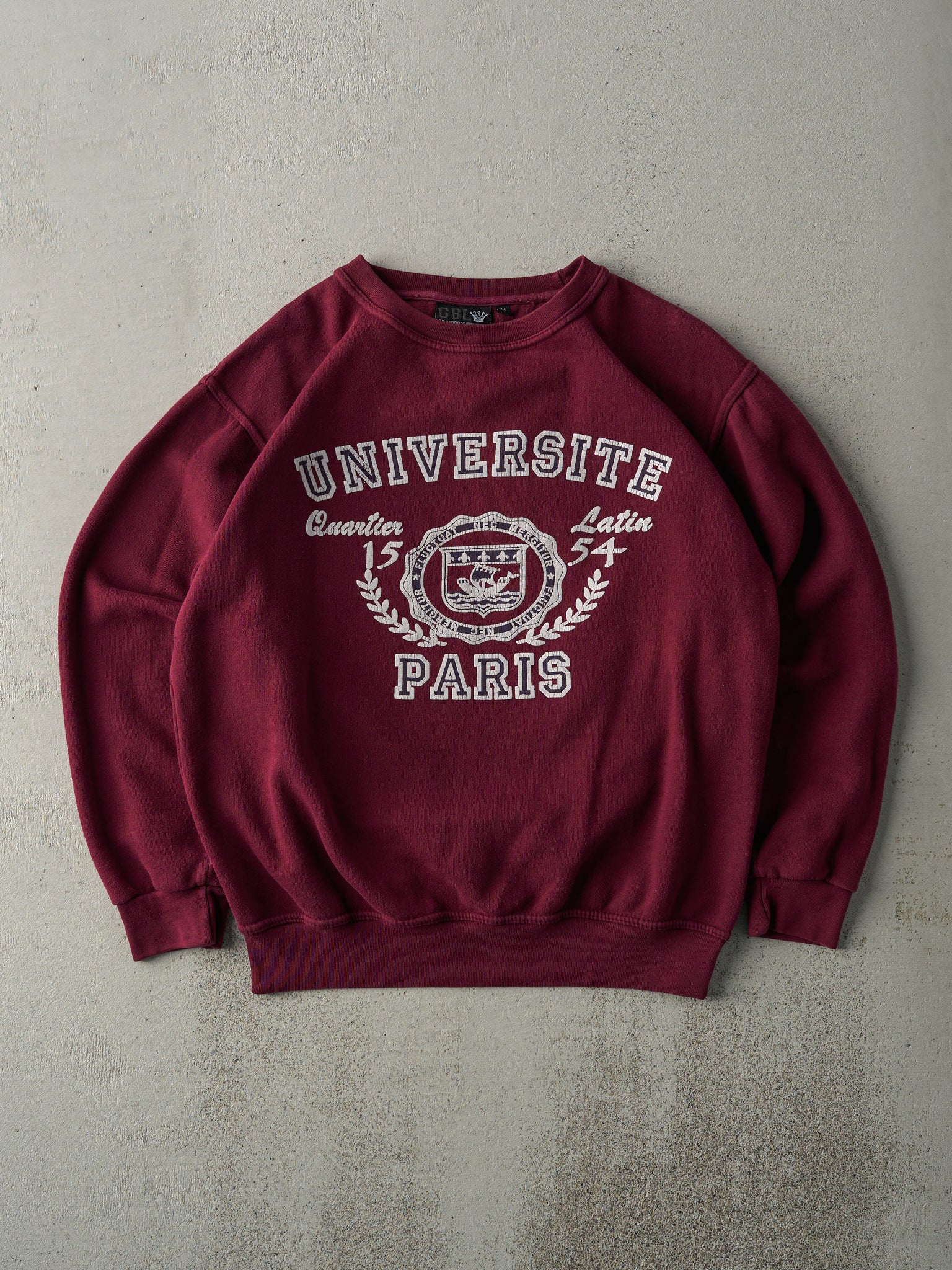 Vintage 90s Burgundy University of Paris Crewneck (M)