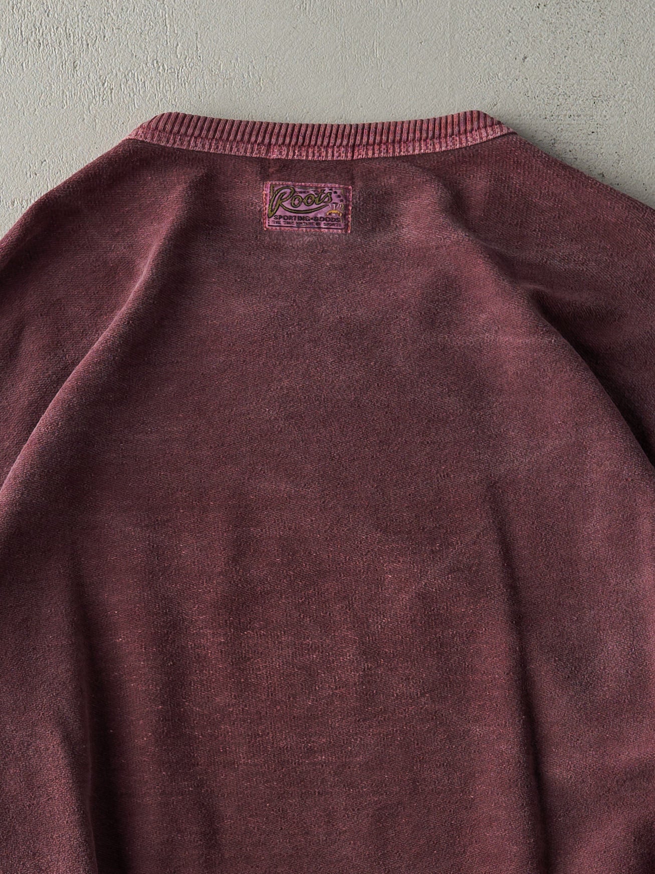 Vintage 90s Burgundy Roots Canada Inside Out Crewneck (L)