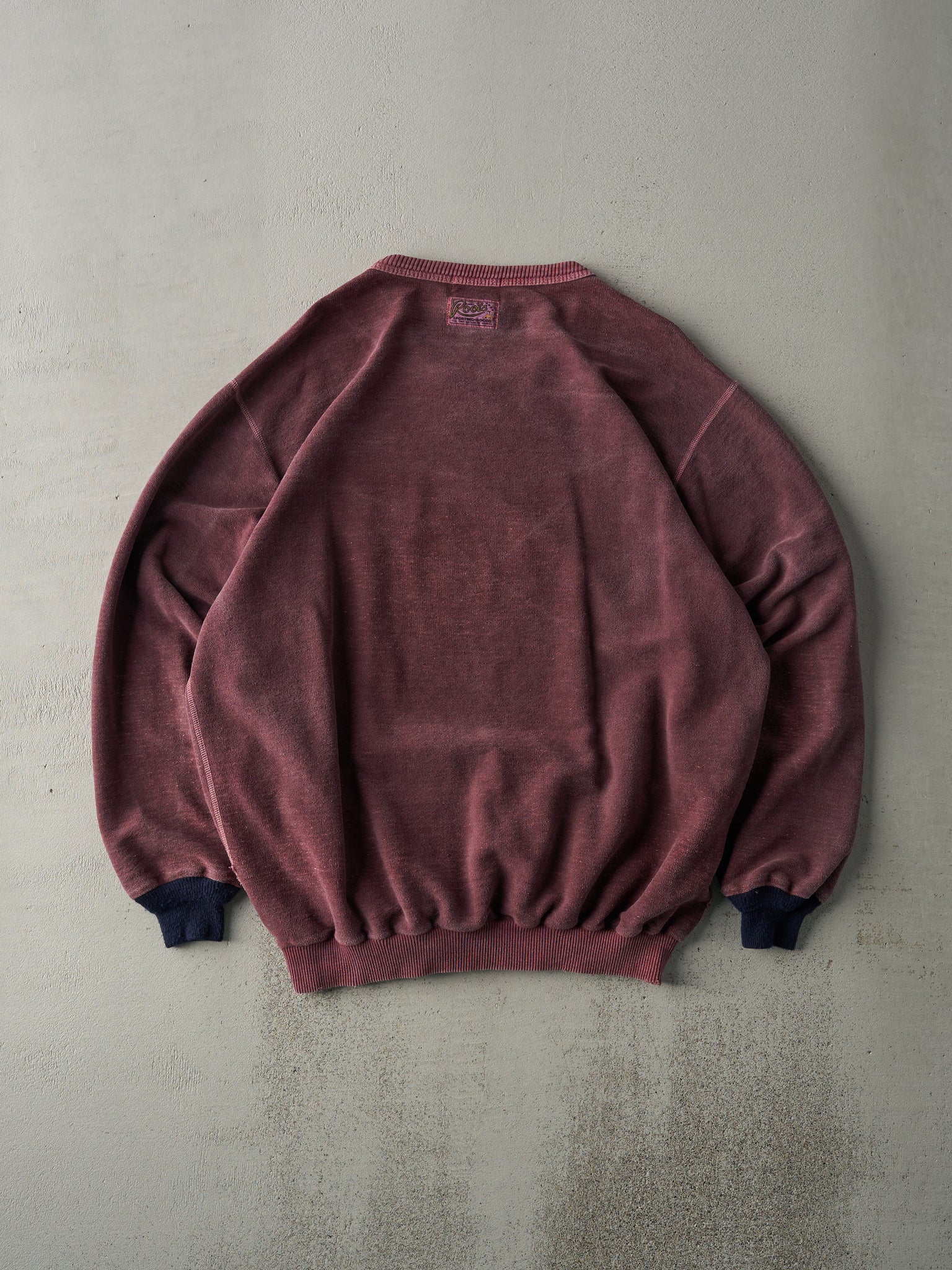 Vintage 90s Burgundy Roots Canada Inside Out Crewneck (L)