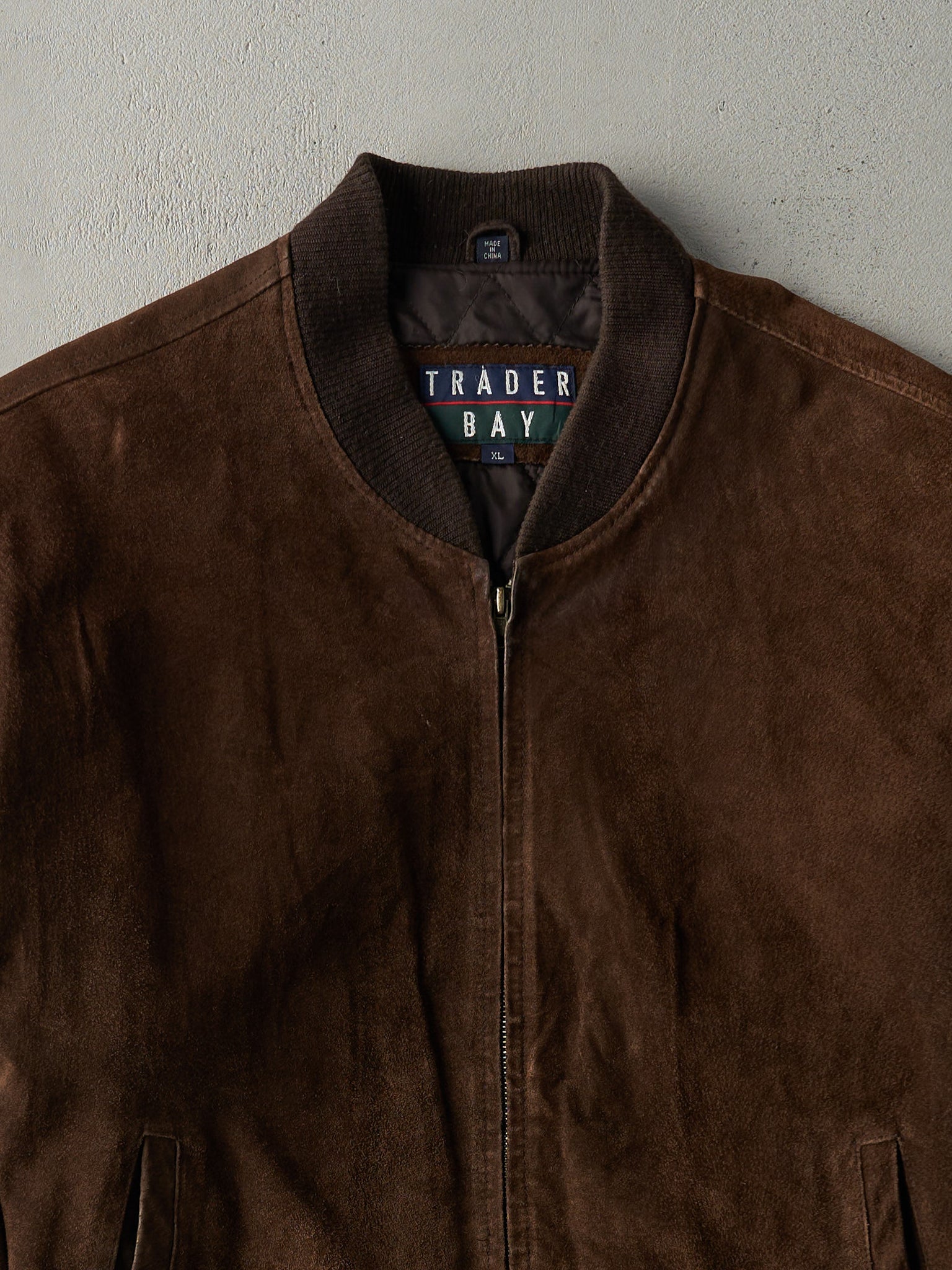 Vintage 90s Brown Trader Bay Leather Jacket (L)