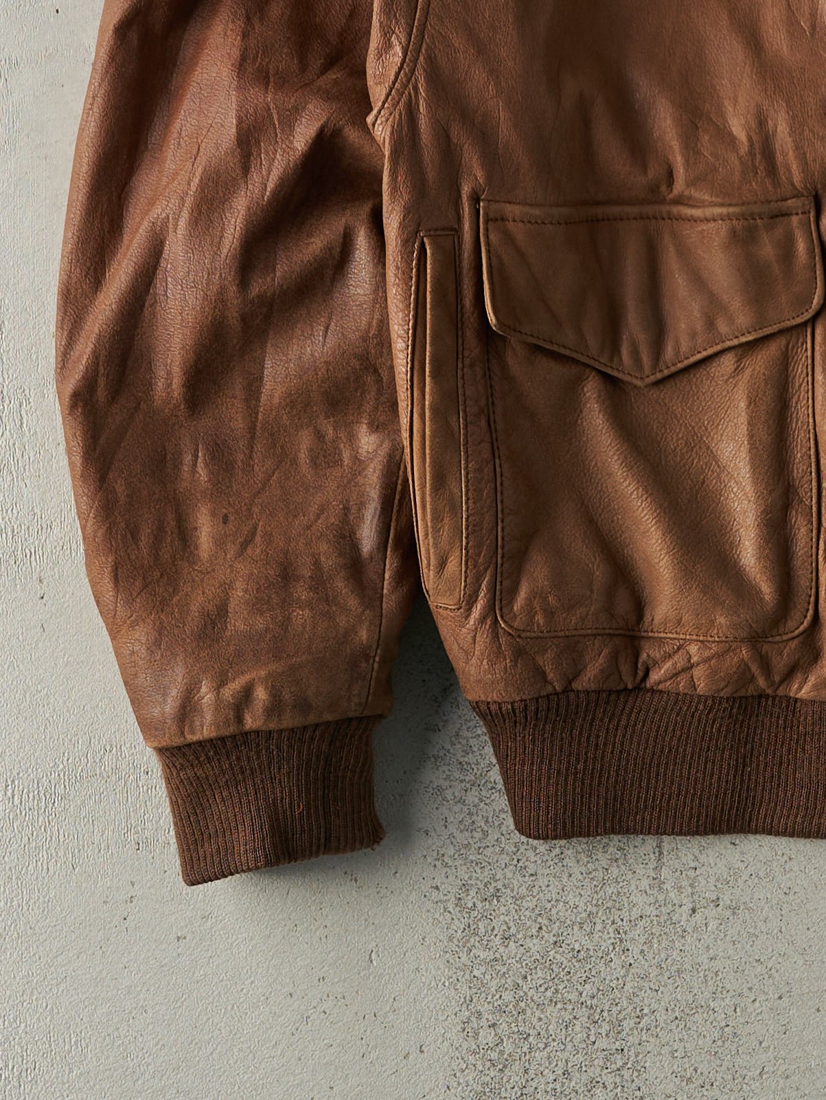 Vintage 80s Brown Global Identity Leather Jacket (M)