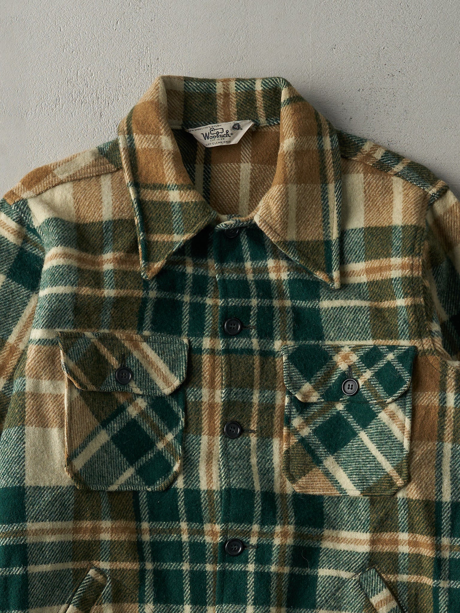 Vintage 70s Brown and Green Woolrich Flannel Jacket (M)