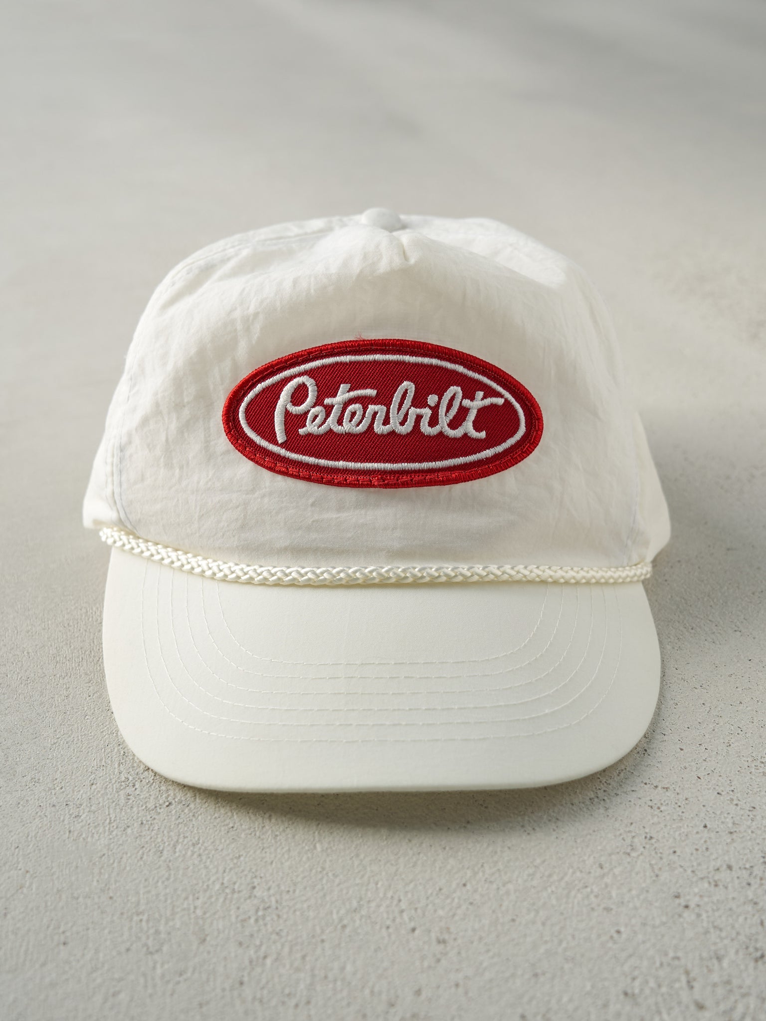 Vintage 70s White Peterbilt Zip Back Hat