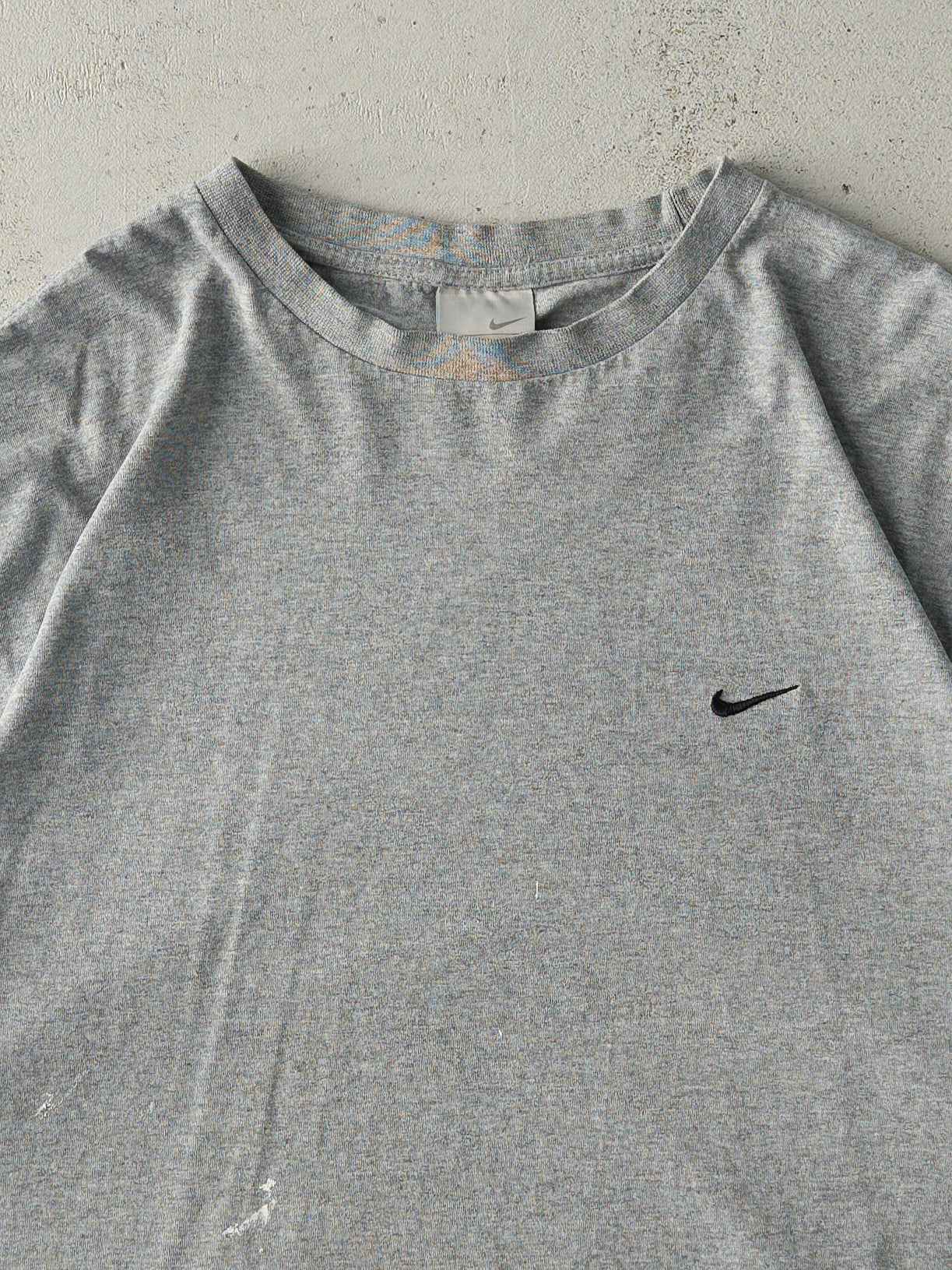 Vintage Y2K Grey Nike Swoosh Embroidered Tee (L)