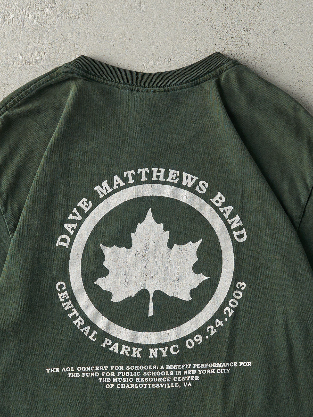 Vintage 03' Green Dave Matthew Band Central Park NYC Tee (M)