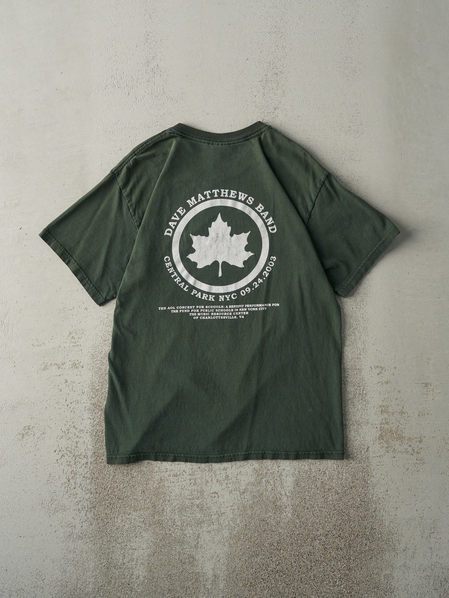 Vintage 03' Green Dave Matthew Band Central Park NYC Tee (M)