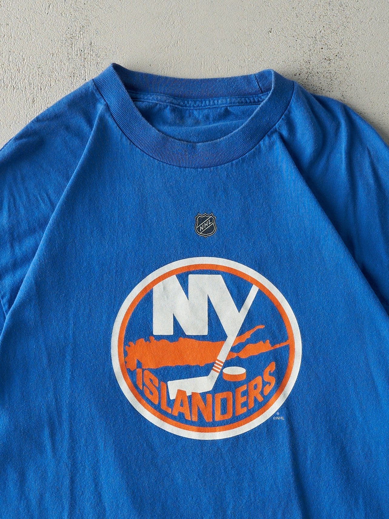 Vintage Y2K Blue New York Islanders #35 Al Montoya Player Tee (L)
