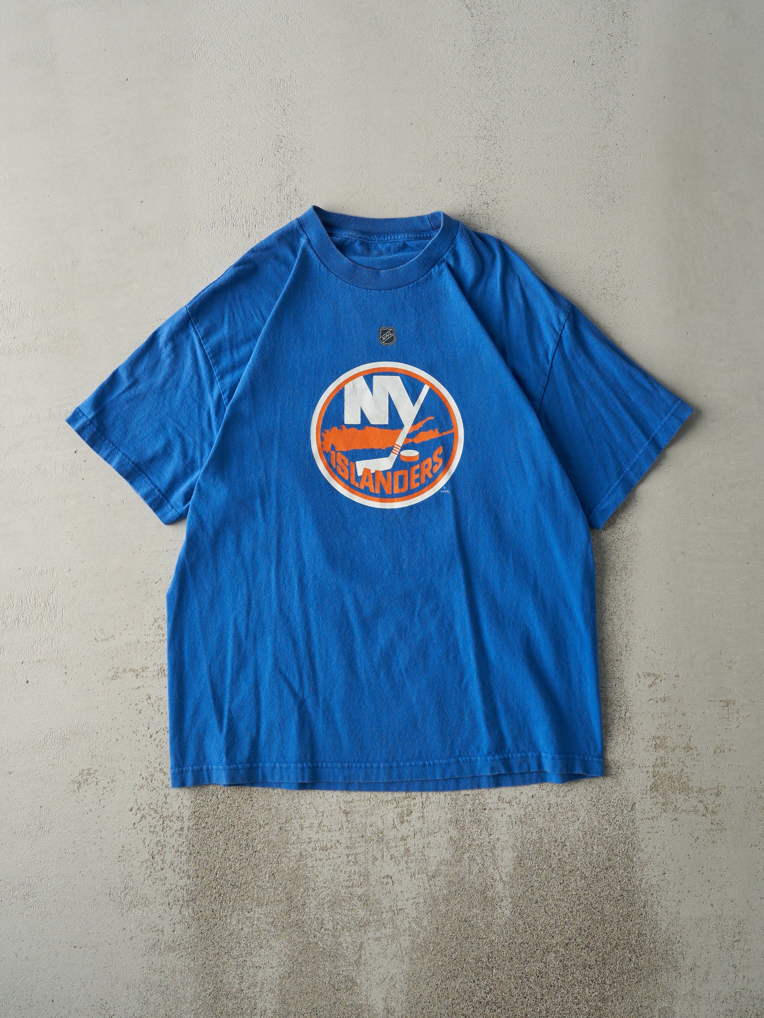 Vintage Y2K Blue New York Islanders #35 Al Montoya Player Tee (L)