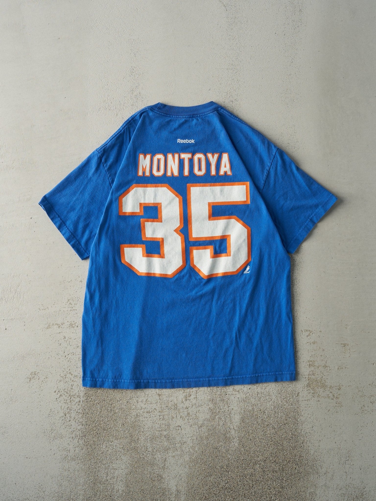 Vintage Y2K Blue New York Islanders #35 Al Montoya Player Tee (L)