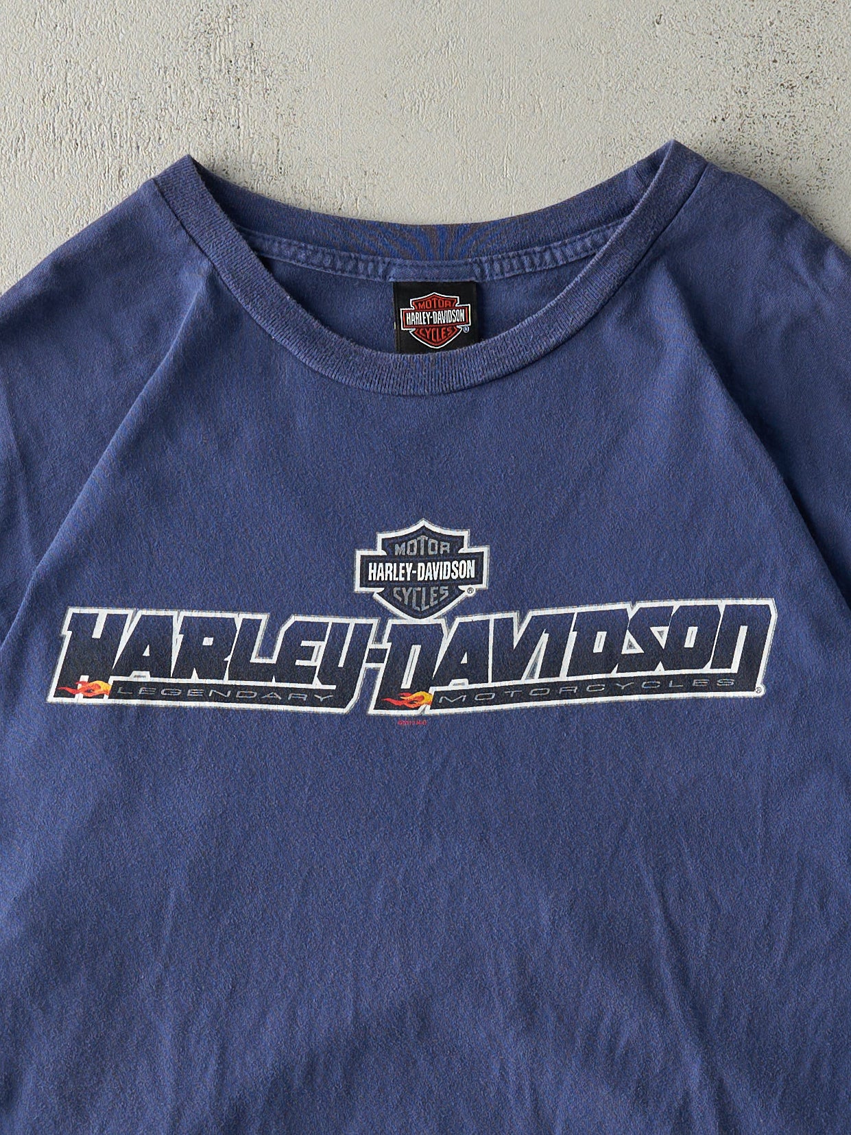 Vintage 10' Navy Blue Orlando Florida Harley Davidson Tee (L)