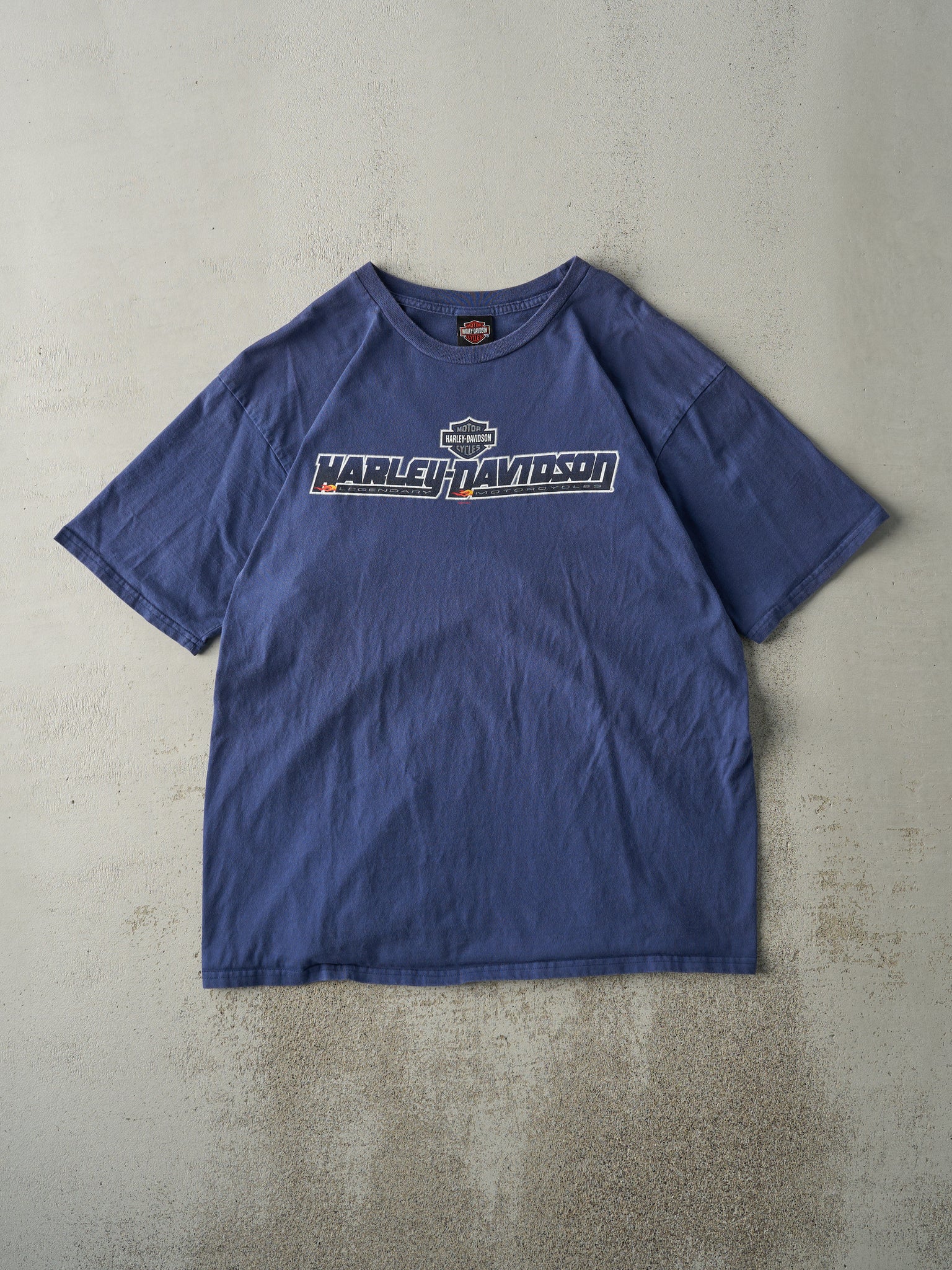 Vintage 10' Navy Blue Orlando Florida Harley Davidson Tee (L)