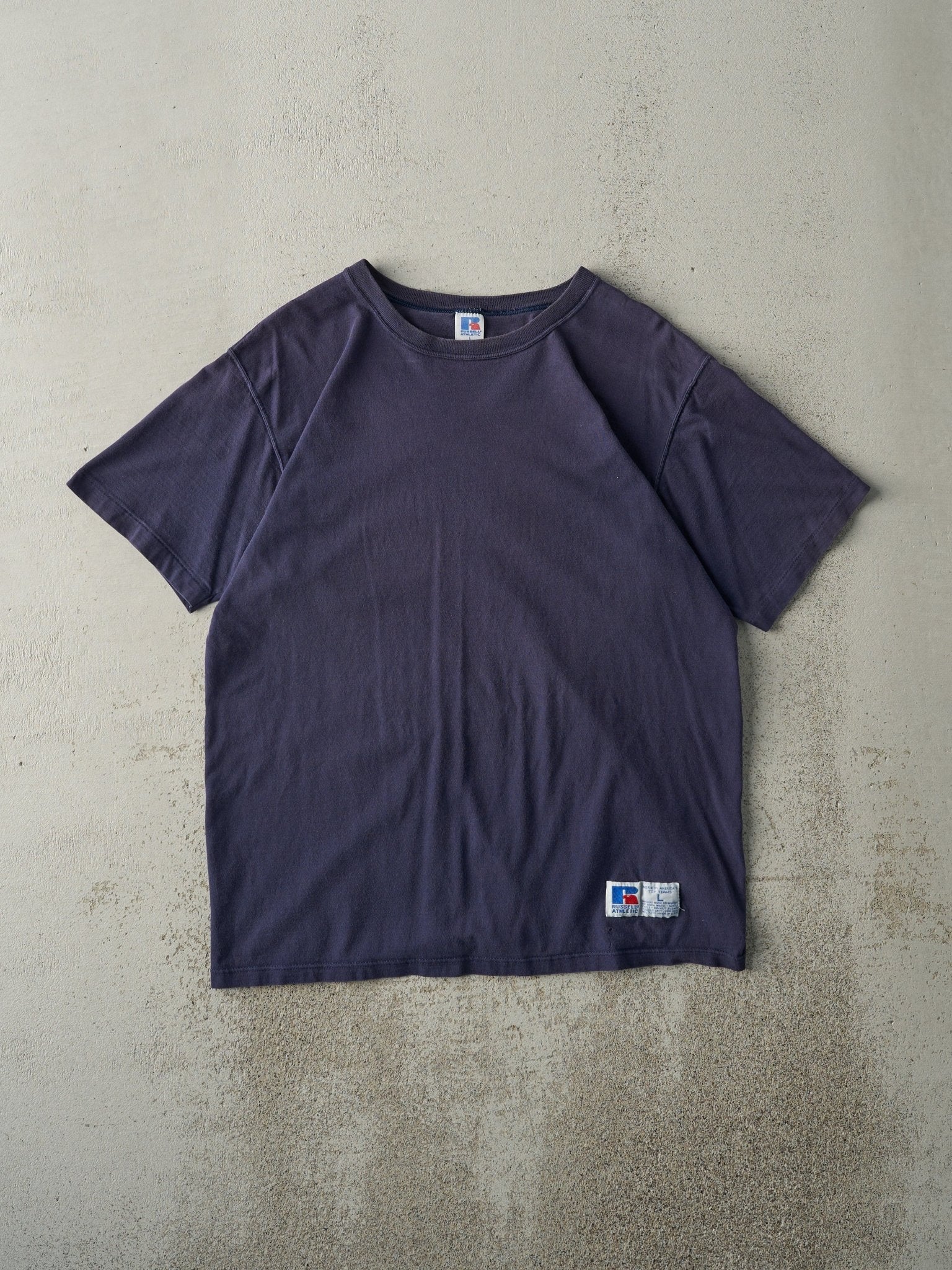 Vintage 90s Navy Blue Russell Athletics Blank Tee (M)