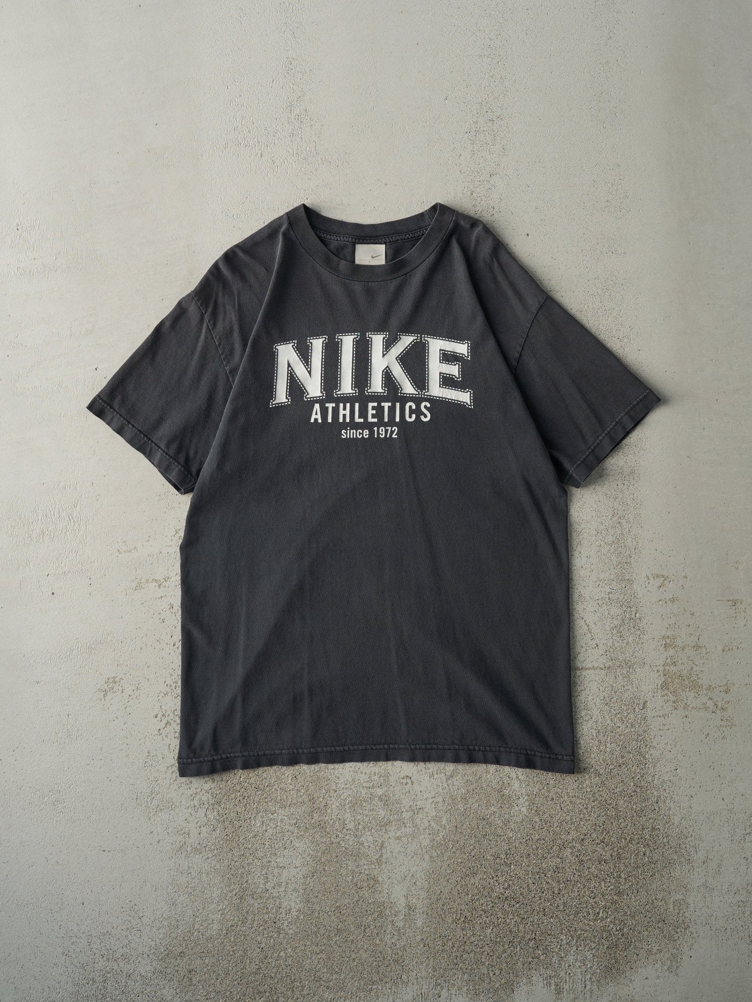 Vintage Y2K Faded Black Nike Athletics Tee (M)