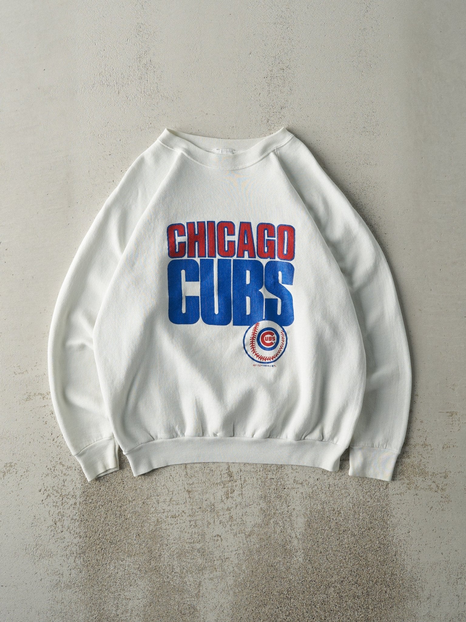 Vintage 88' White Chicago Cubs Crewneck (M)