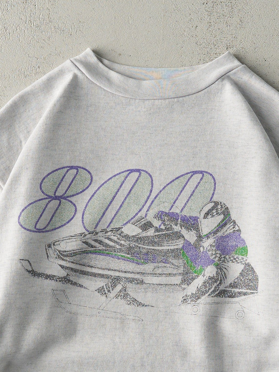 Vintage 90s Heather Grey Snowmobile Boxy Crewneck (L)
