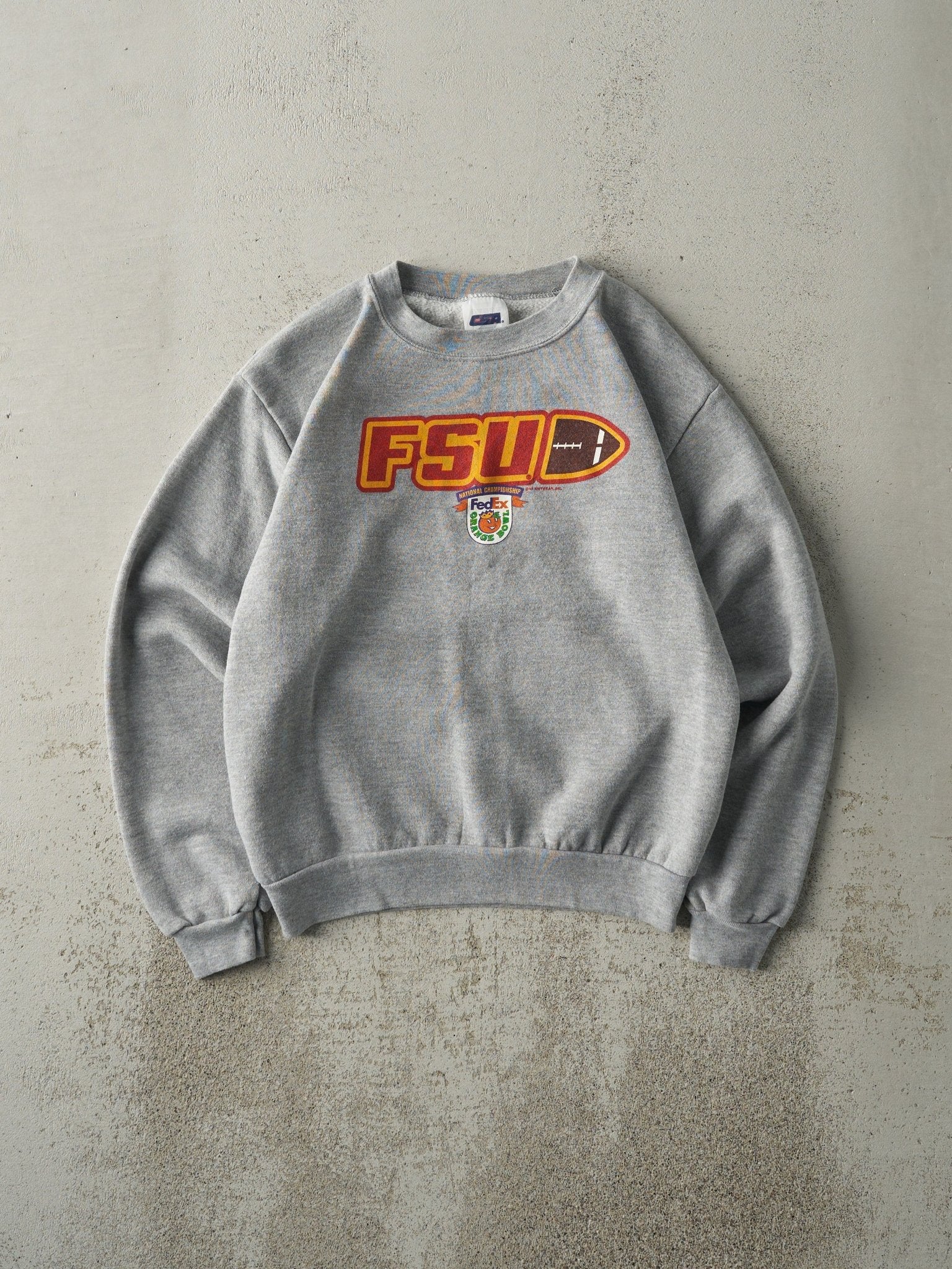 Vintage 90s Grey FSU Fedex Orange Bowl Crewneck (XS/S)