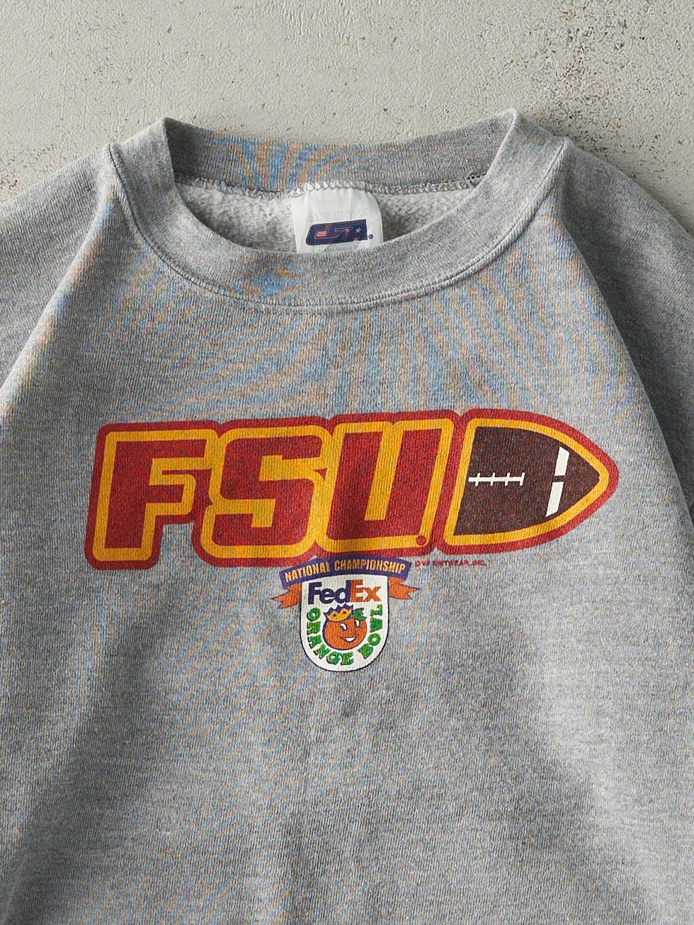 Vintage 90s Grey FSU Fedex Orange Bowl Crewneck (XS/S)