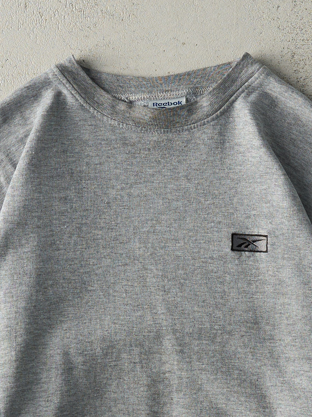 Vintage Y2K Grey Embroidered Reebok Logo Crewneck (L)