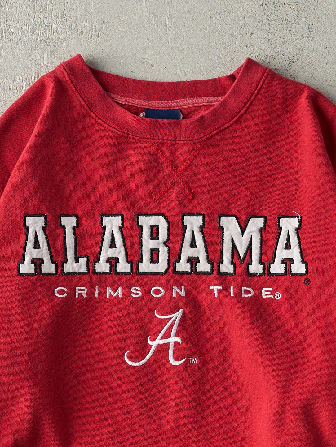 Vintage Y2K Red Alabama Crimson Tide Embroidered Crewneck (M)