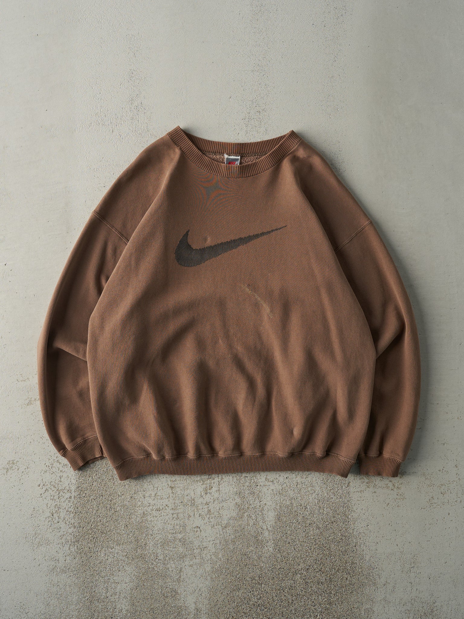 Vintage 90s Brown Nike Swoosh Crewneck (XL)