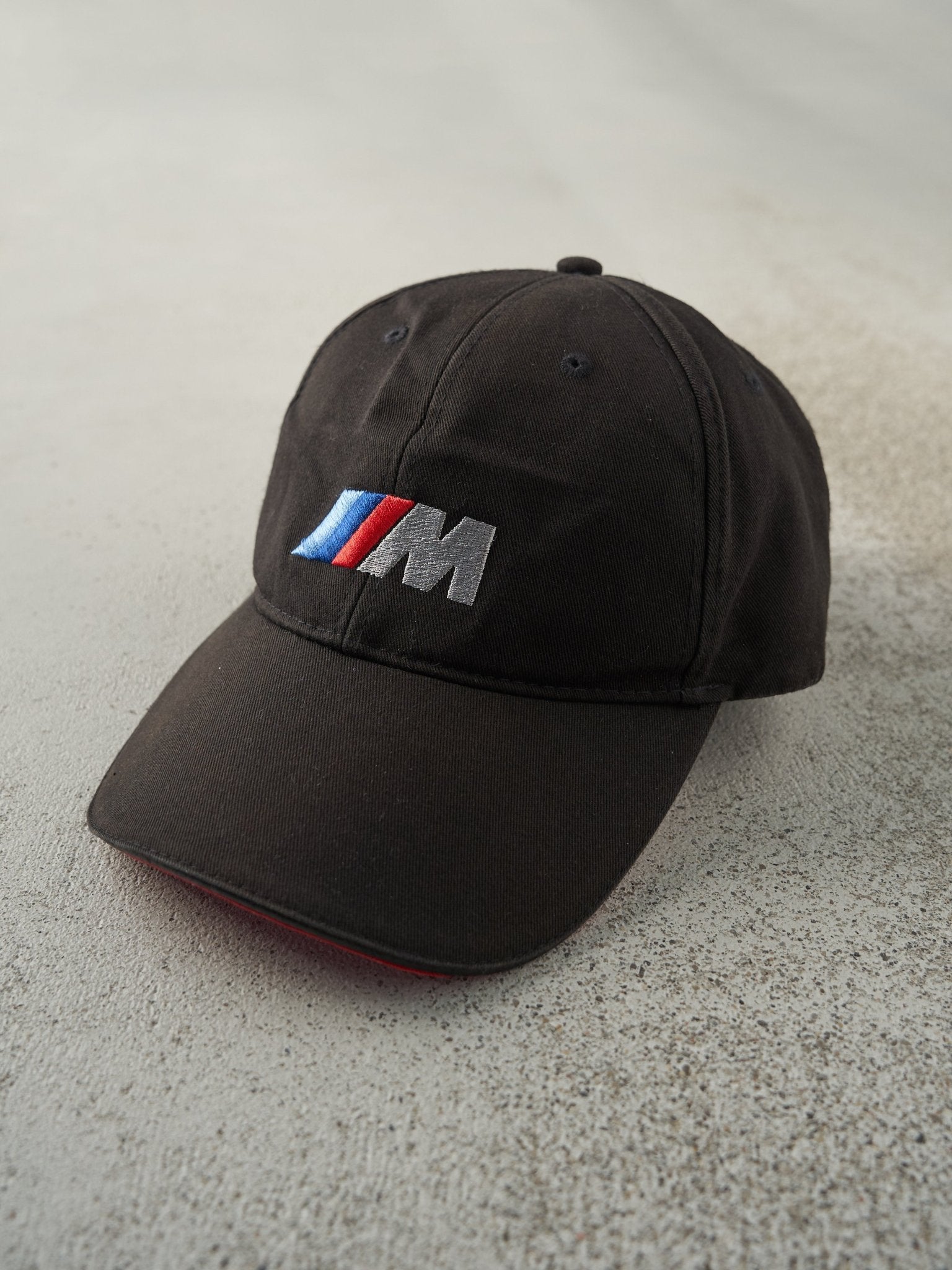 Vintage Y2K Black Embroidered BMW M Series Strapback Hat