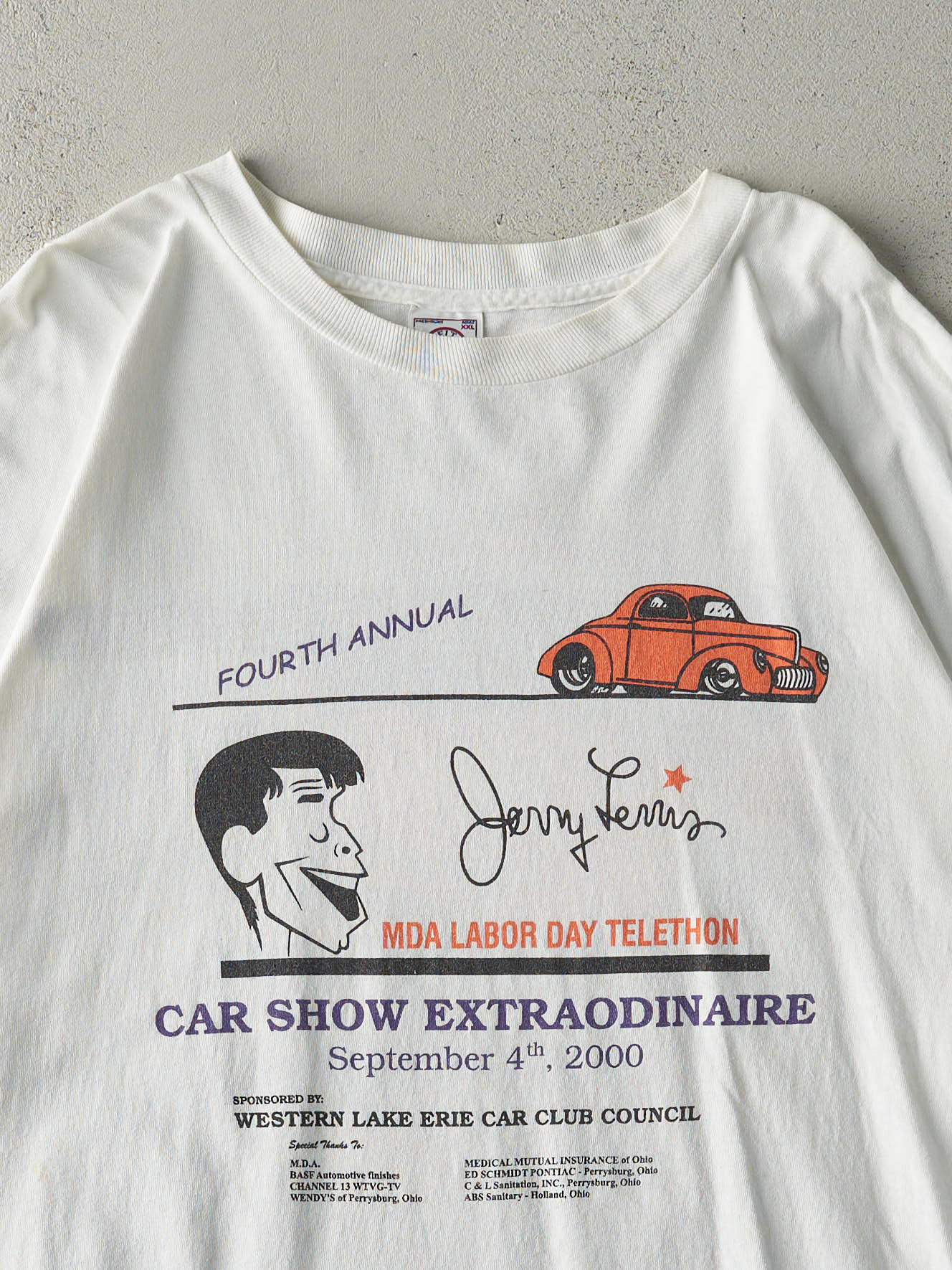 Vintage 00' White Car Show Extraodinaire Tee (XL)