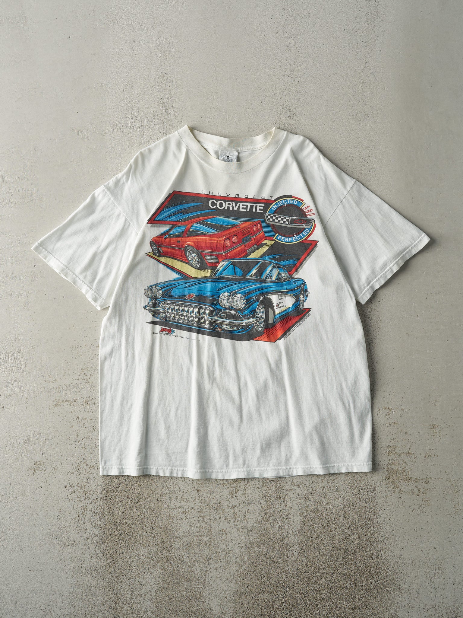 Vintage 92' White Chevrolet Corvette Tee (M/L)