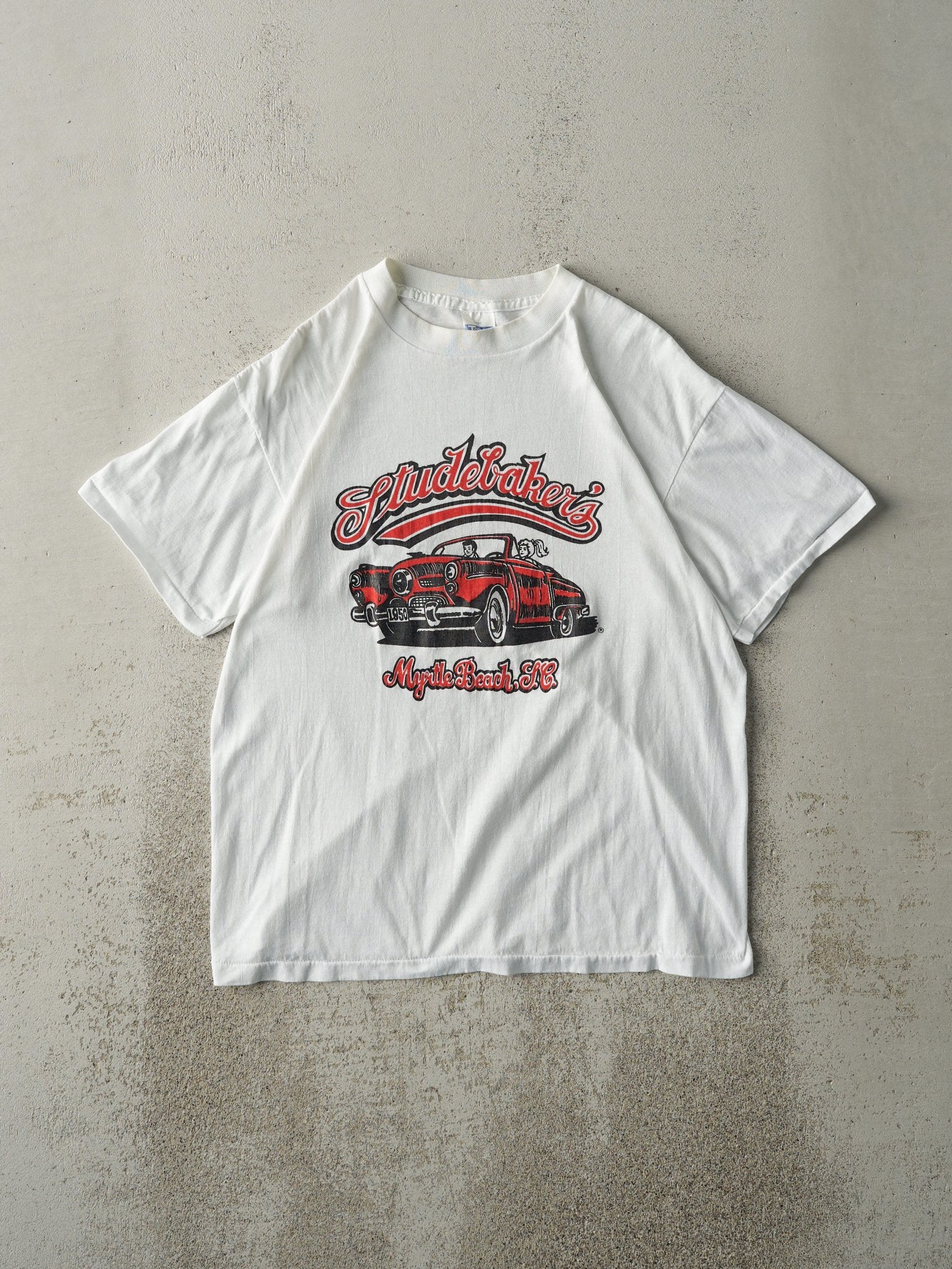 Vintage 80s White Studebaker's Myrtle Beach Single Stitch Tee (S)