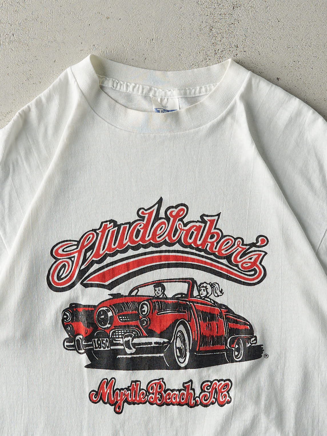 Vintage 80s White Studebaker's Myrtle Beach Single Stitch Tee (S)