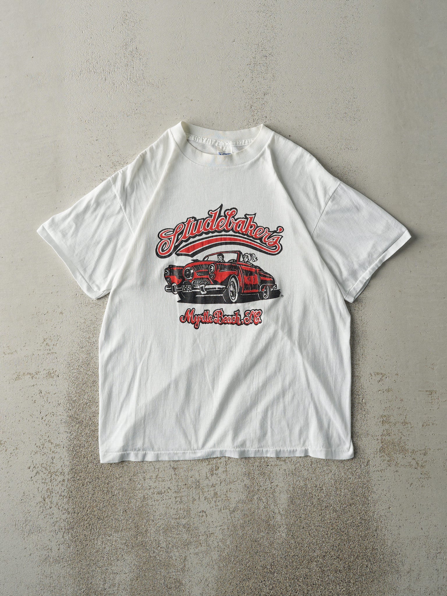 Vintage 80s White Studebaker's Myrtle Beach Single Stitch Tee (S)