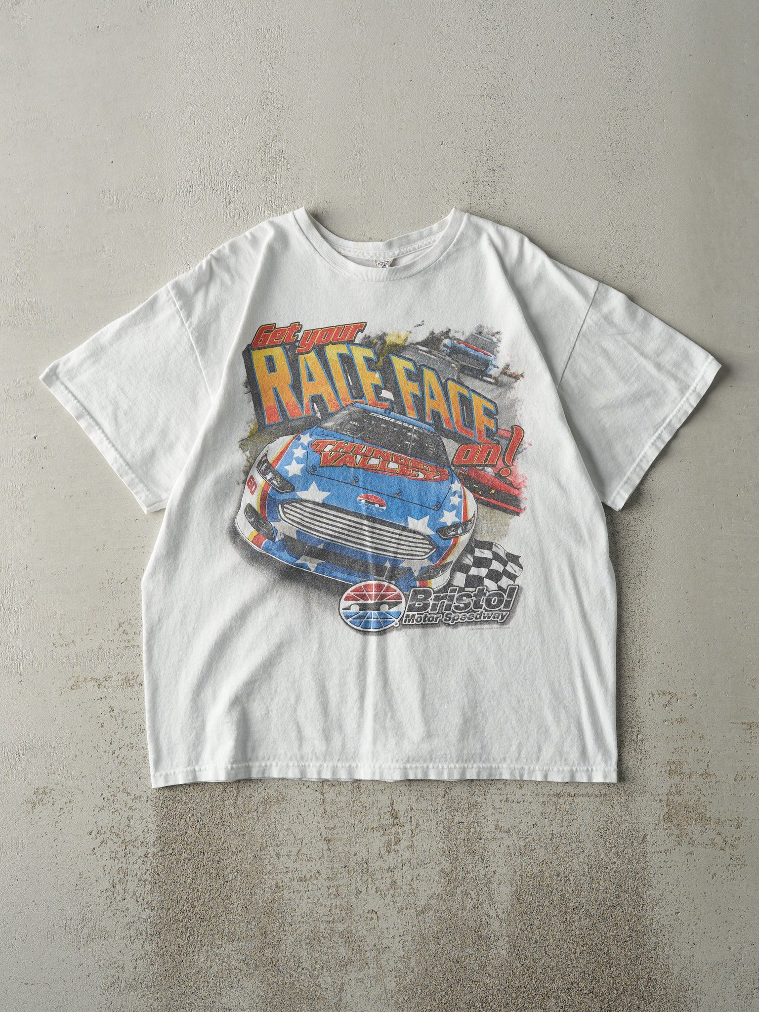 14' White Bristol Motors Speedway Racing Tee (M/L)