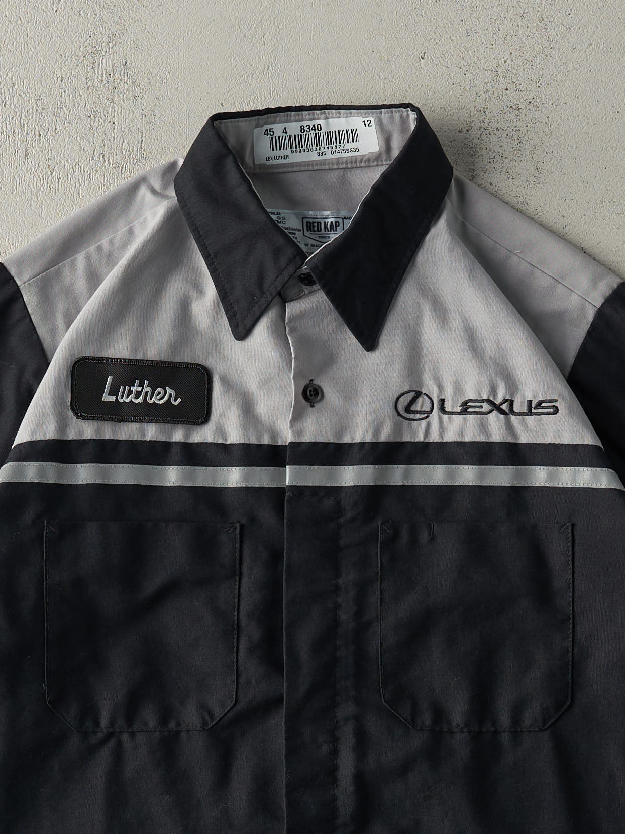 Vintage Y2K Black & Grey Lexus Button Up Mechanic Tee (M/L)