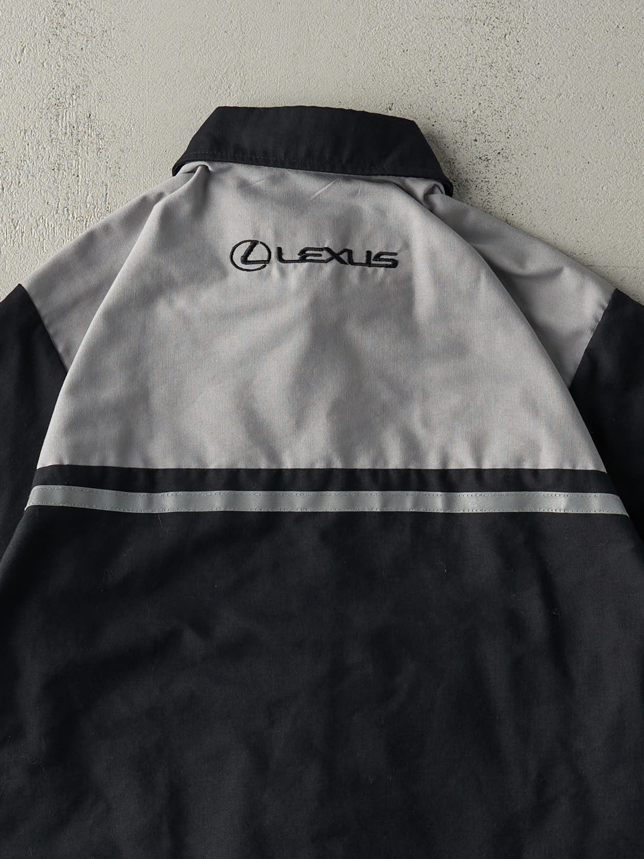 Vintage Y2K Black & Grey Lexus Button Up Mechanic Tee (M/L)