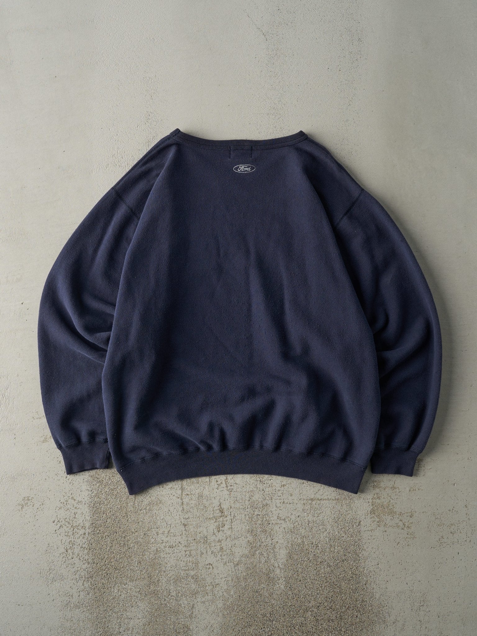 Vintage Y2K Navy Blue Embroidered Ford Mustang Crewneck (XL/XXL)