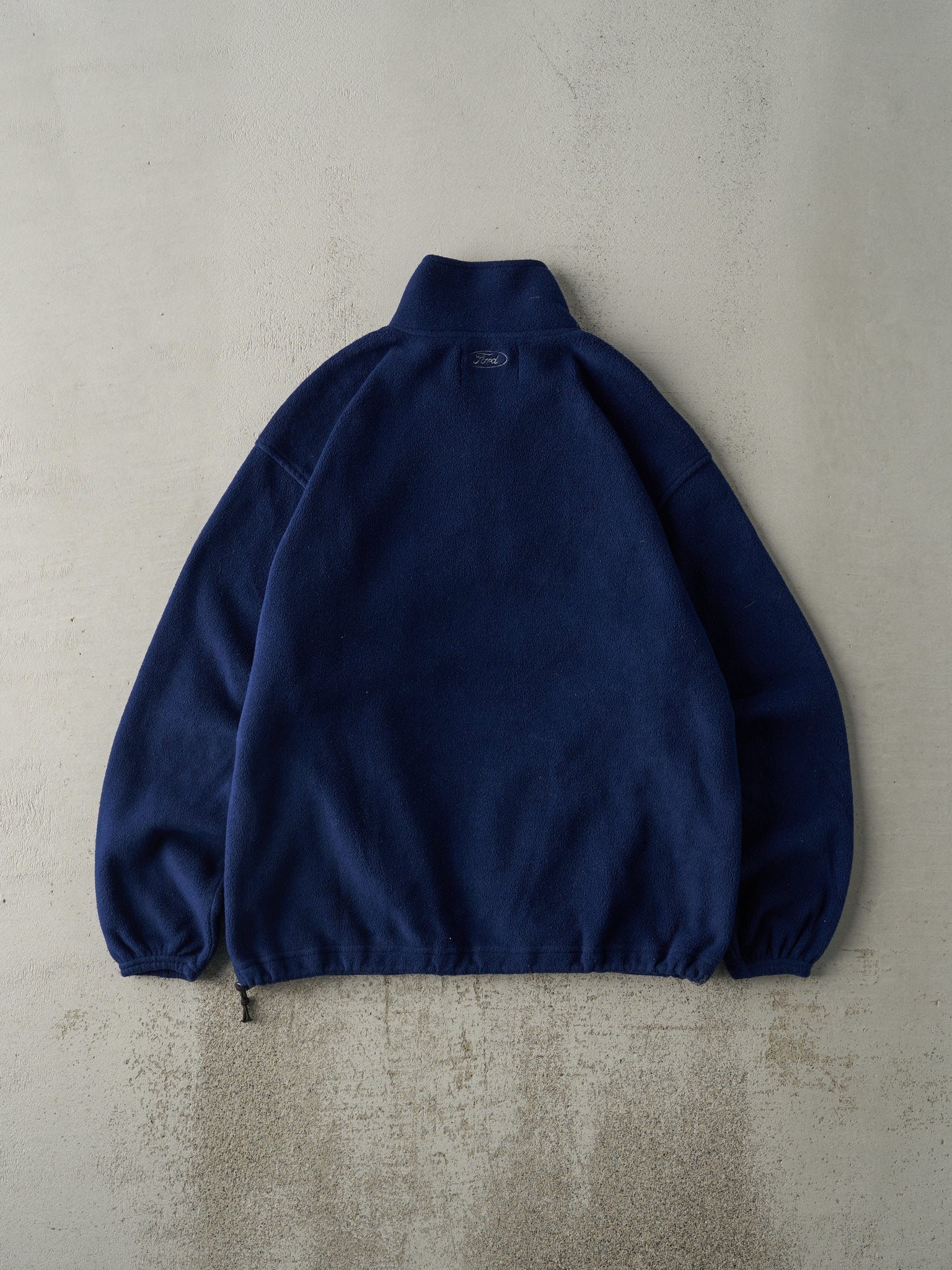 Vintage 90s Navy Blue Mustang Fleece Quarter Zip (L)