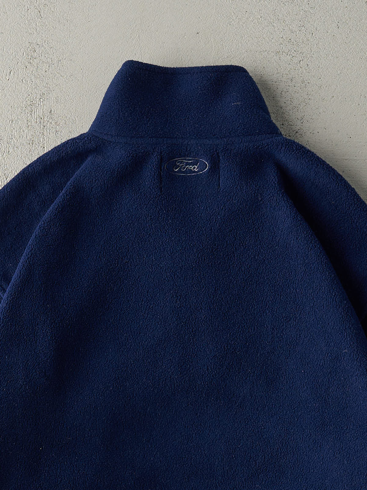 Vintage 90s Navy Blue Mustang Fleece Quarter Zip (L)