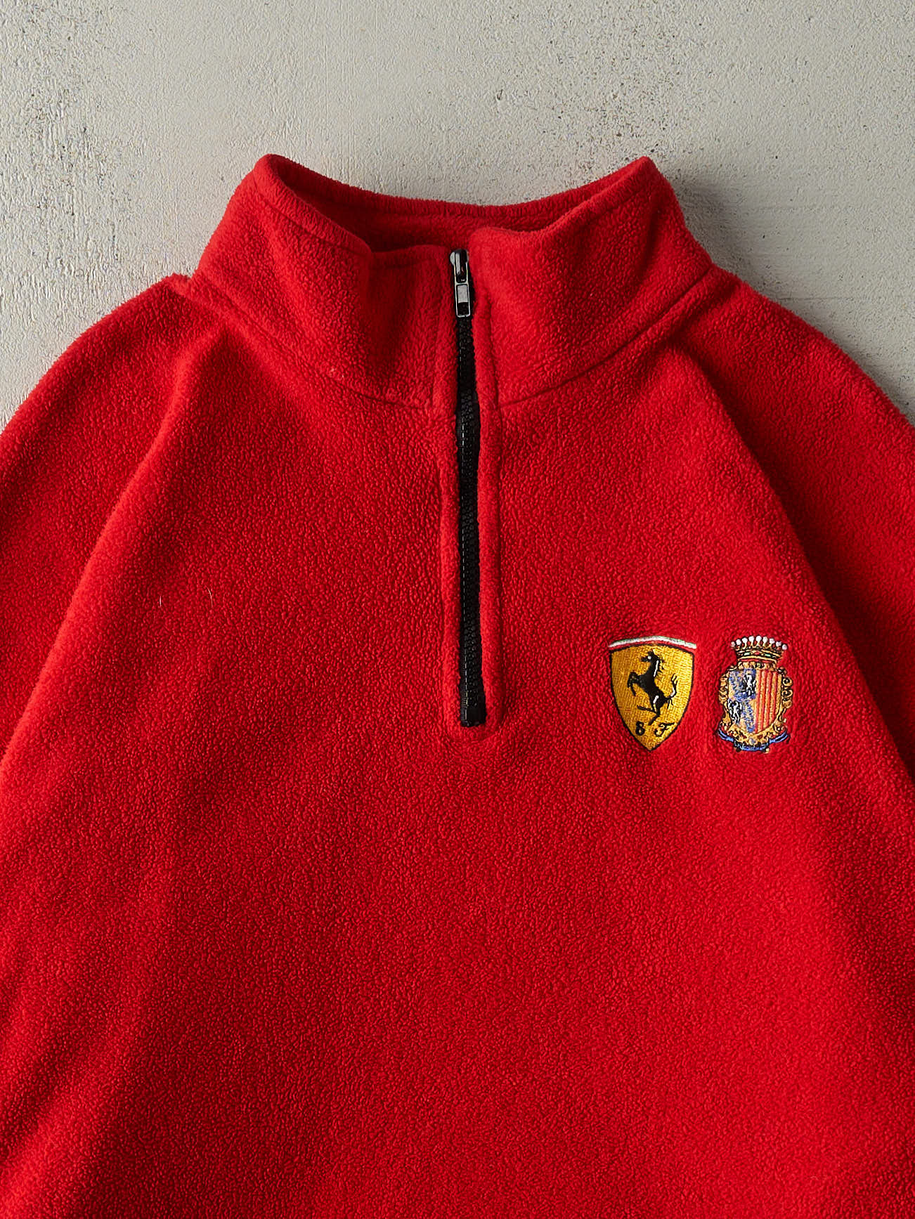 Vintage 90s Red Ferrari of New England Quarter Zip Fleece (XL)