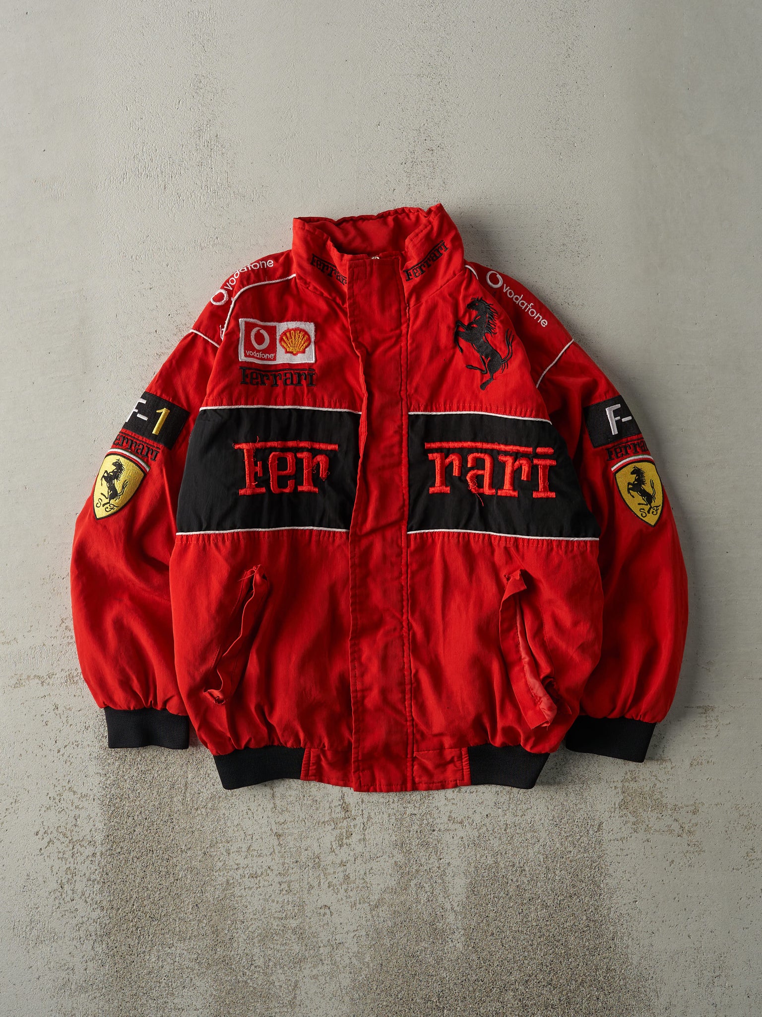 Vintage 90s Red Ferrari F-1 Racing Jacket (S/M)