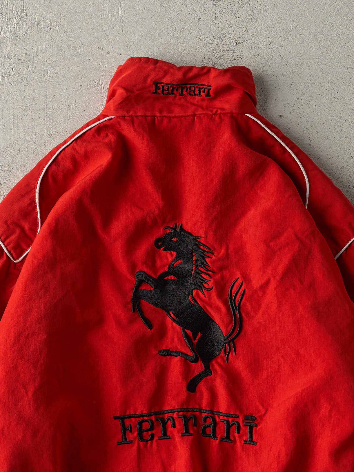 Vintage 90s Red Ferrari F-1 Racing Jacket (S/M) – Rebalance Vintage