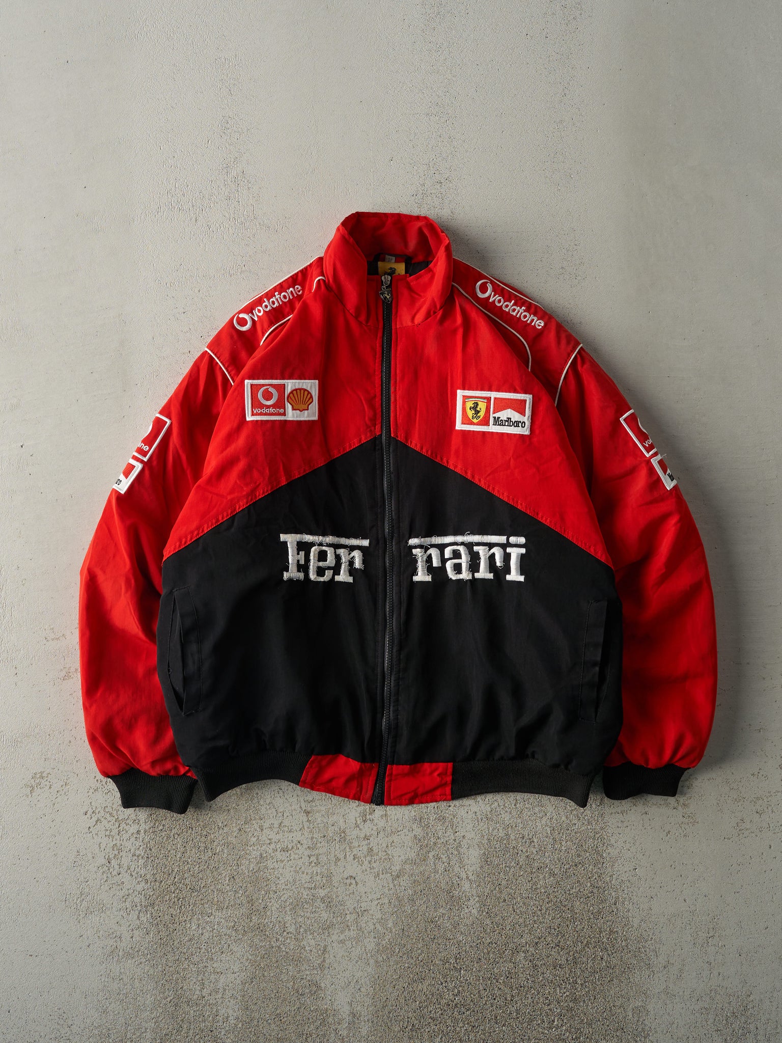 Vintage 90s Red Ferrari x Marlboro Racing Jacket (L/XL)