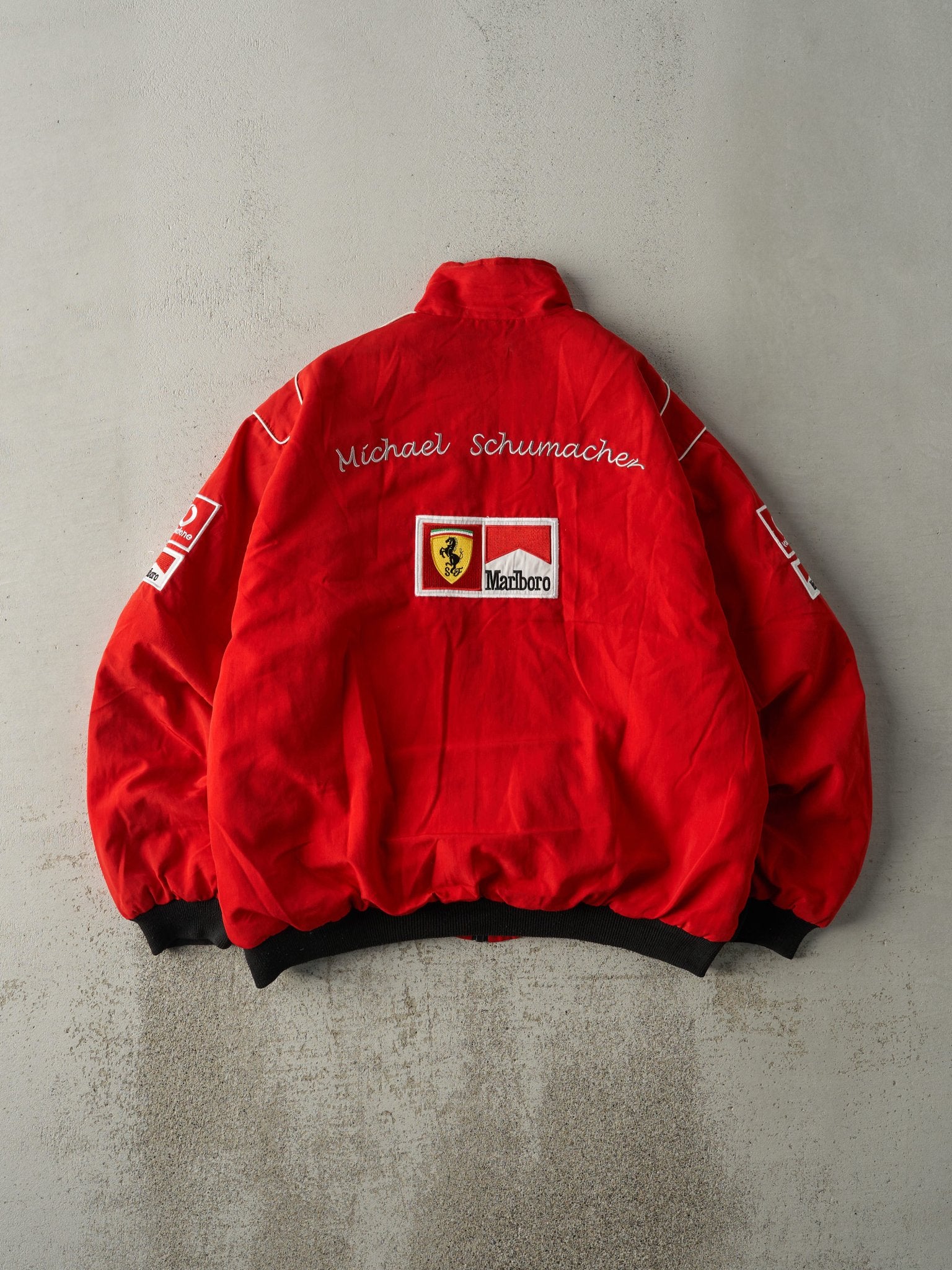 Vintage 90s Red Ferrari x Marlboro Racing Jacket (L/XL