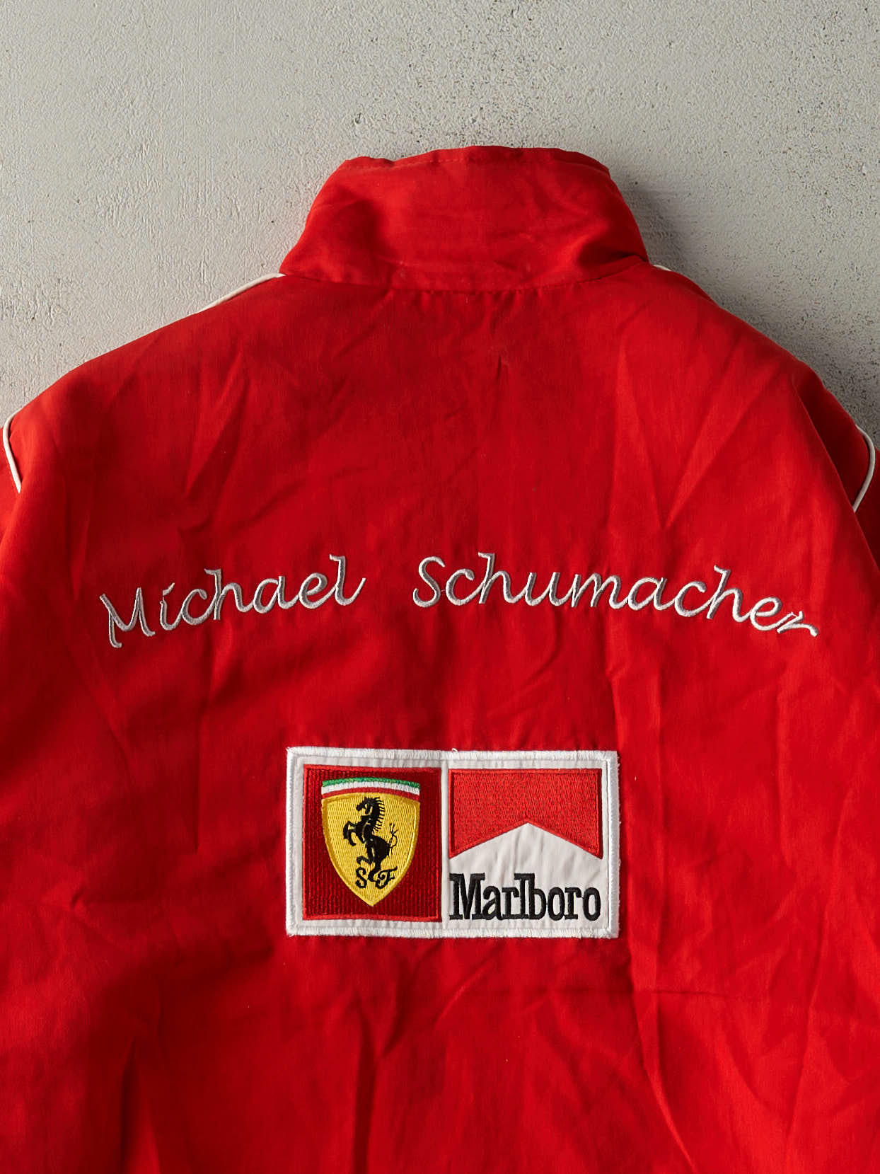 Vintage 90s Red Ferrari x Marlboro Racing Jacket (L/XL)