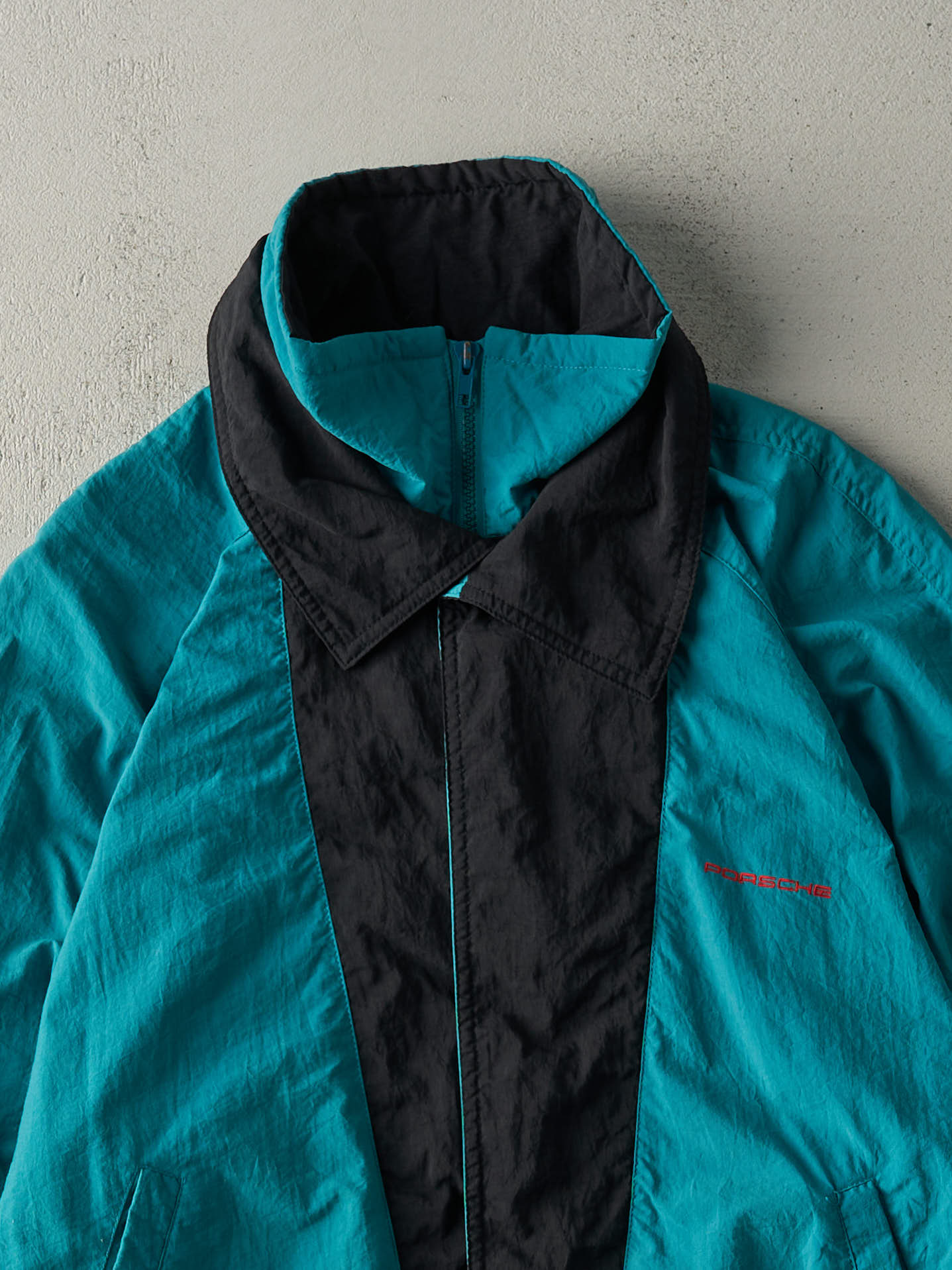 Vintage 90s Teal & Black Porsche Nylon Jacket (M/L)