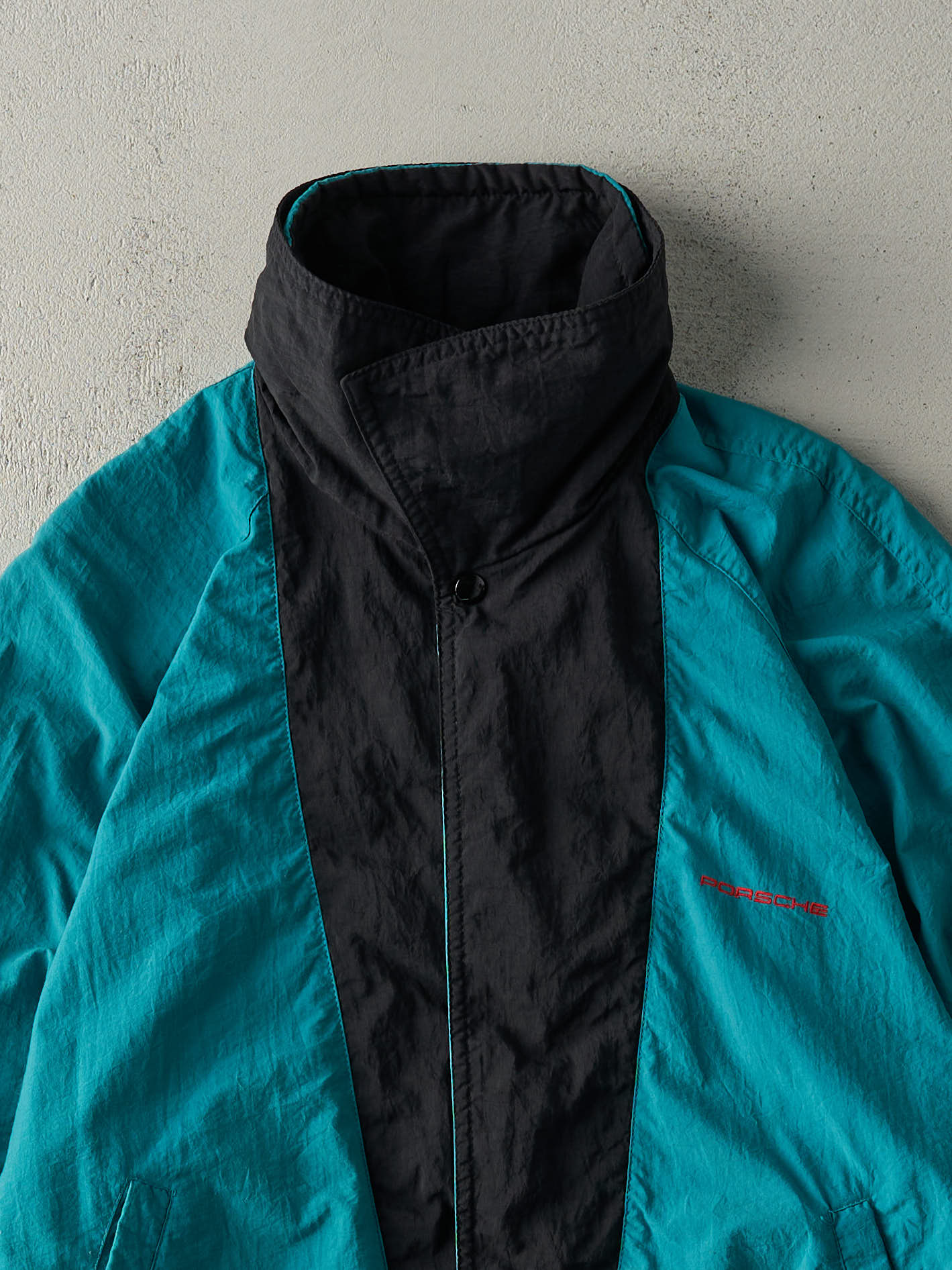 Vintage 90s Teal & Black Porsche Nylon Jacket (M/L)