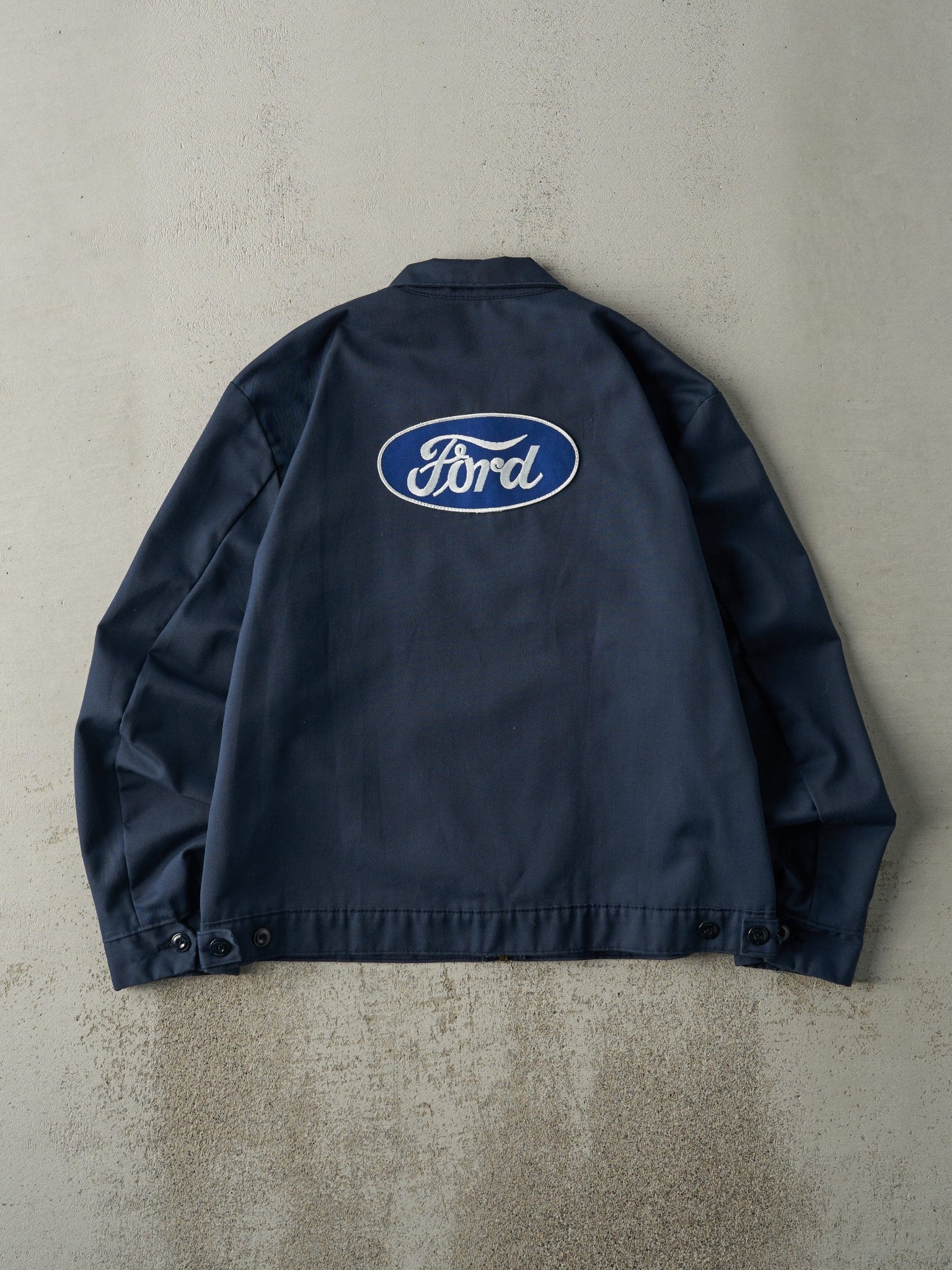 Vintage 80s Navy Blue Ford Mechanic Jacket L