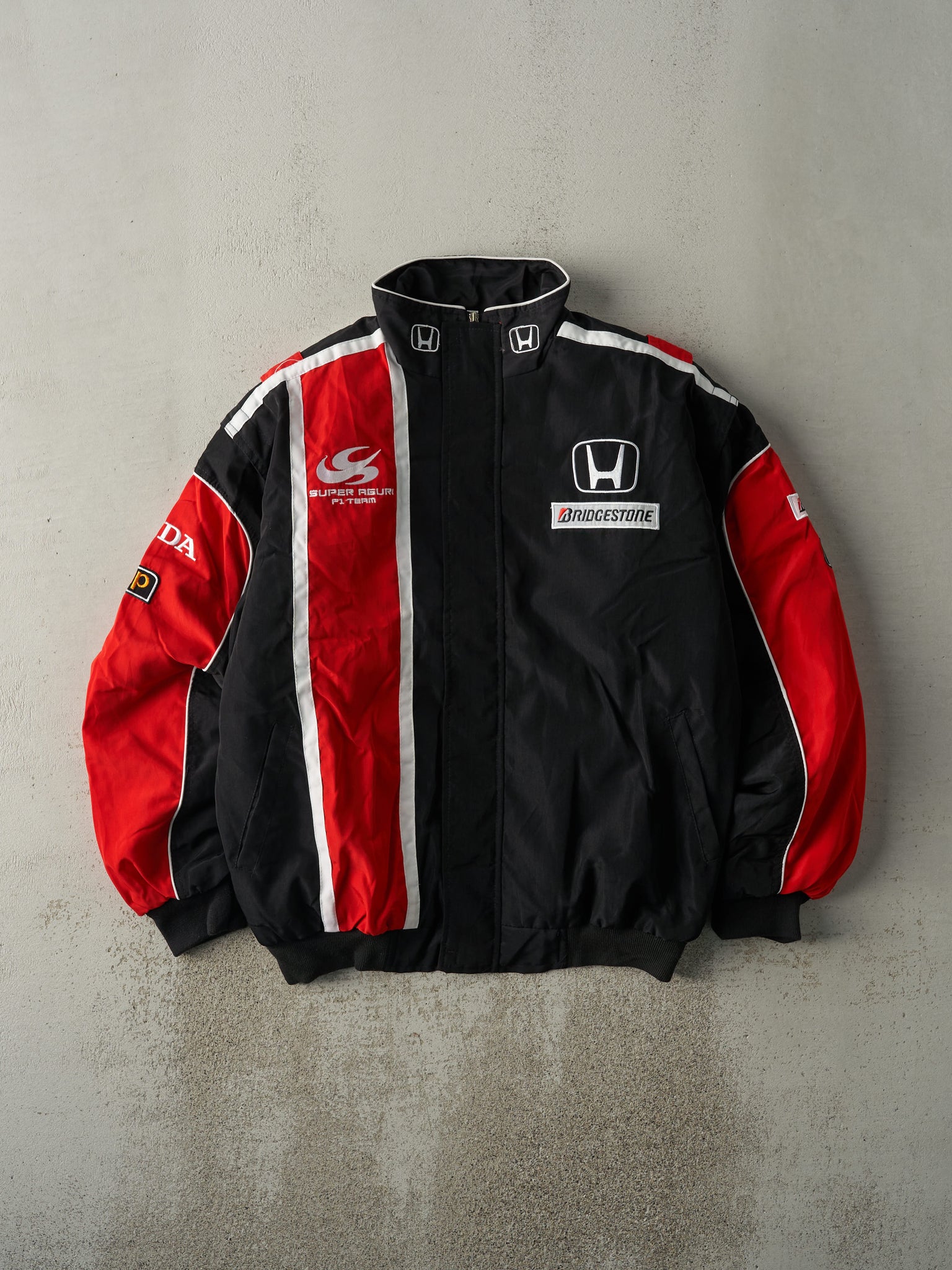 Vintage Y2K Black & Red F-1 Honda Racing Jacket (XL)