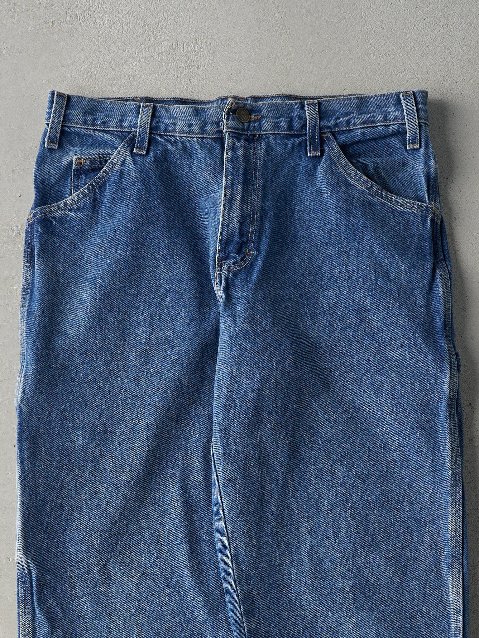 Vintage 90s Mid Wash Relaxed Fit Dickies Denim Carpenter Pants (32.5x31)