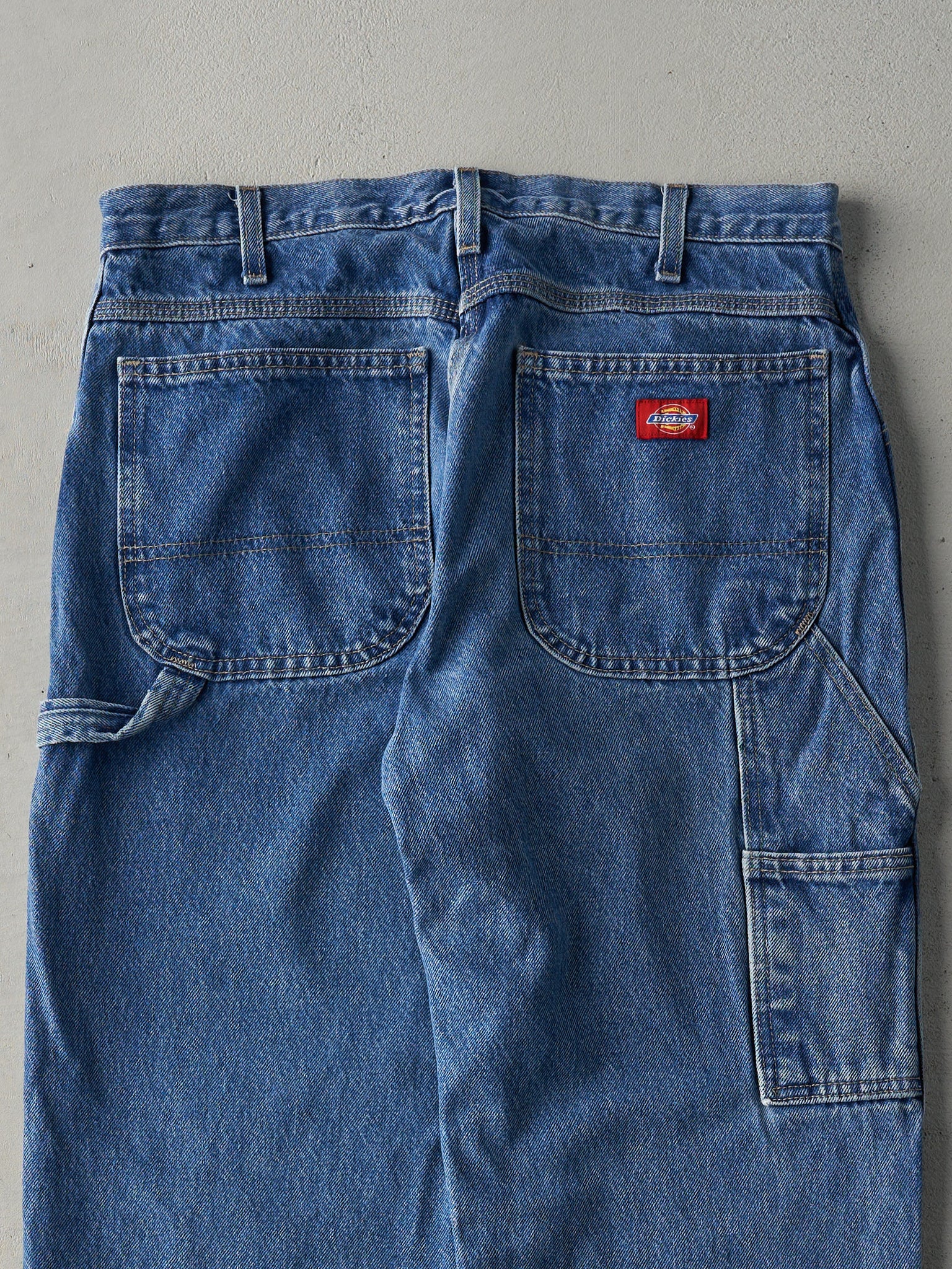 Vintage 90s Mid Wash Relaxed Fit Dickies Denim Carpenter Pants (32.5x31)